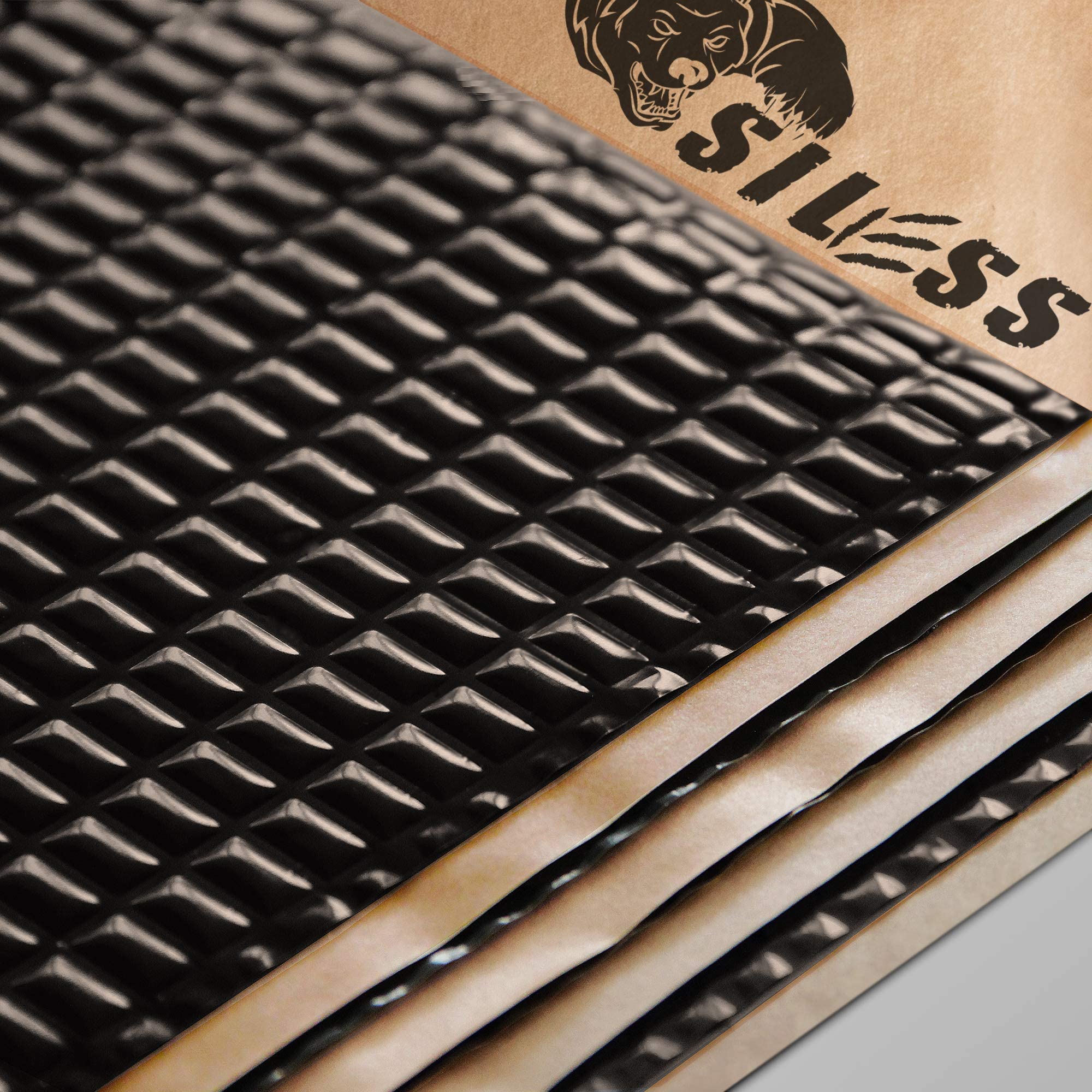Siless 80mil Black Sound Deadening Mat (36 sqft) - Premium Car Sound Dampening Material for Noise Reduction & Vibration Control - Perfect for Automotive, RV, Home Theater & DIY Soundproofing Projects