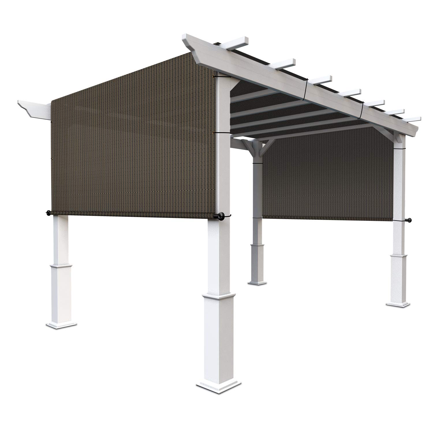 COARBOR 16'x38' Outdoor Pergola Replacement Cover - Breathable Shade Canopy with Grommets & Weight Rods, Brown - Perfect for Patio, Deck, Gazebo, and Backyard Relaxation