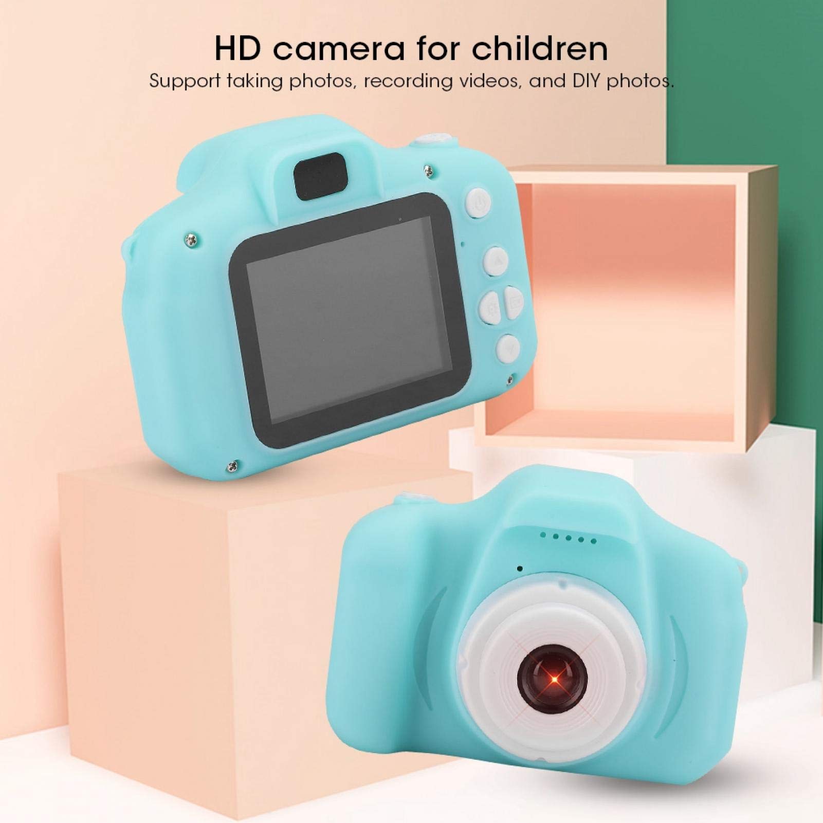 Cartoon Kids Camera Toy with 2.0 Inch Screen - DIY Photo & Video Recording Camcorder for Boys and Girls - Perfect Birthday Gift (Green) | Fun for Travel, Parties & Creative Play