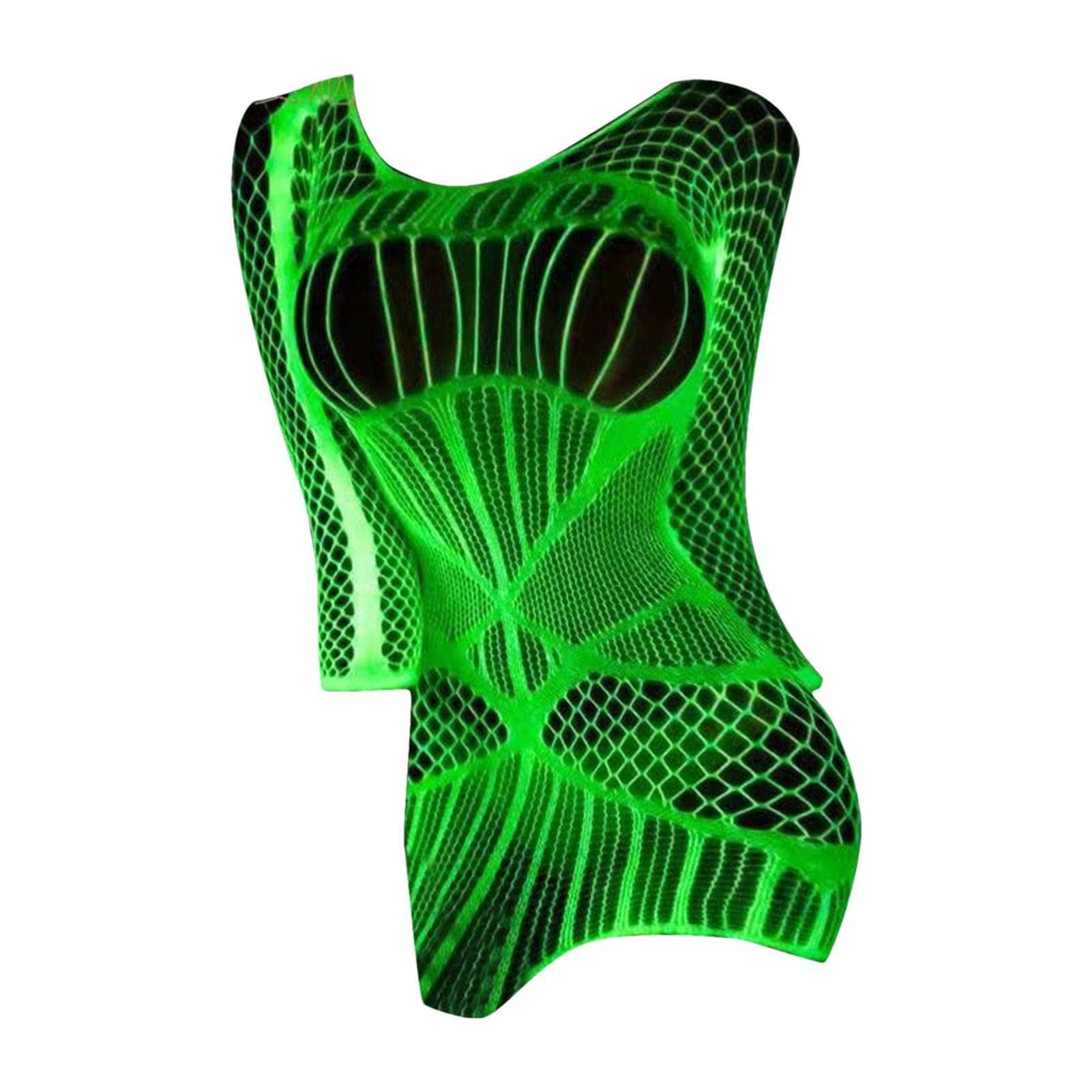 Glow in the Dark Fishnet Stockings for Women - High Waist Luminous Tights, Sexy Stretchy Pantyhose & Leggings | Perfect for Halloween, Cosplay, Night Parties and Date Nights