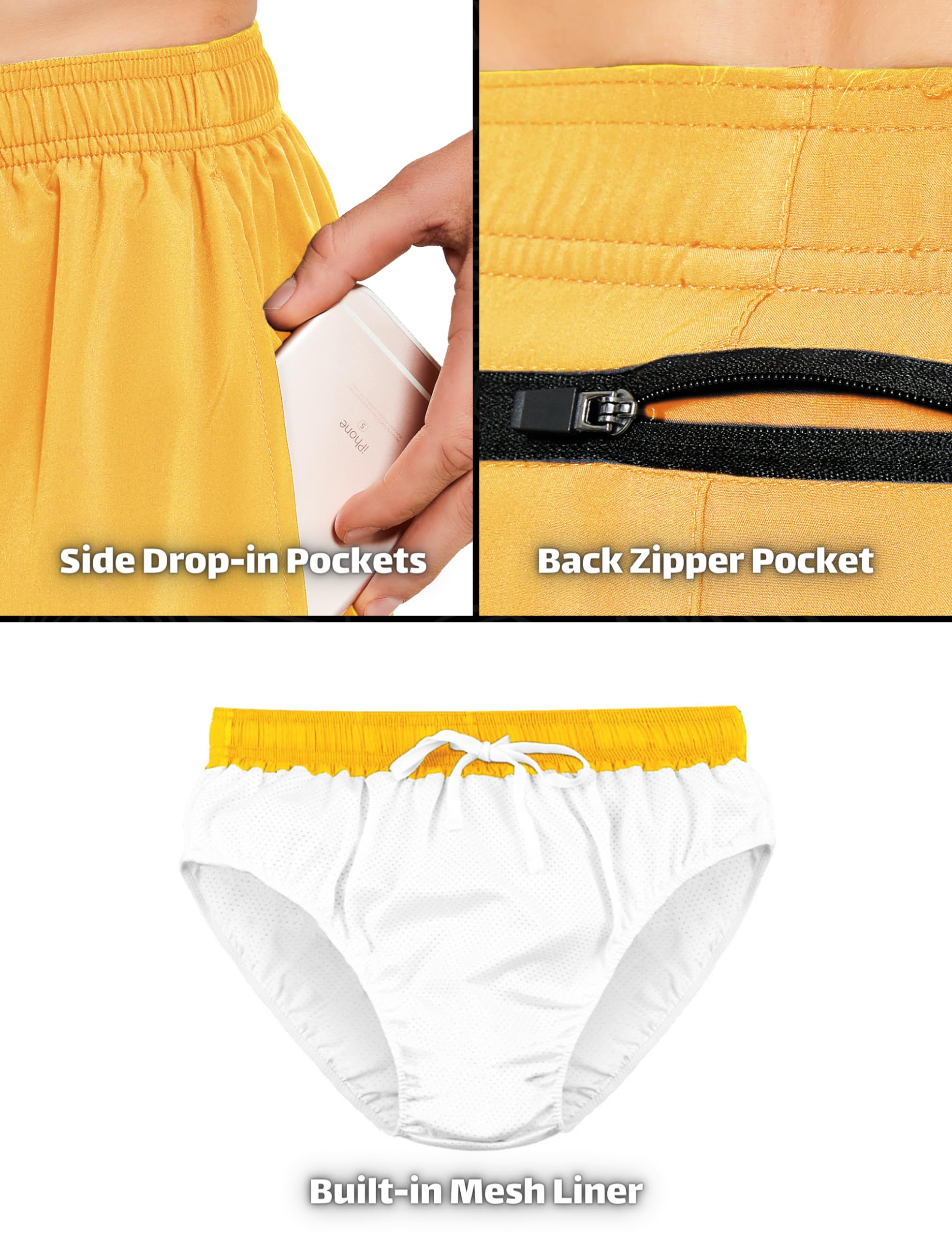 DEMOZU Men's 5 Inch Quick Dry Athletic Shorts - Lightweight Running, Tennis & Gym Workout Shorts with Pockets - Perfect for Jogging, Training & Sports Activities