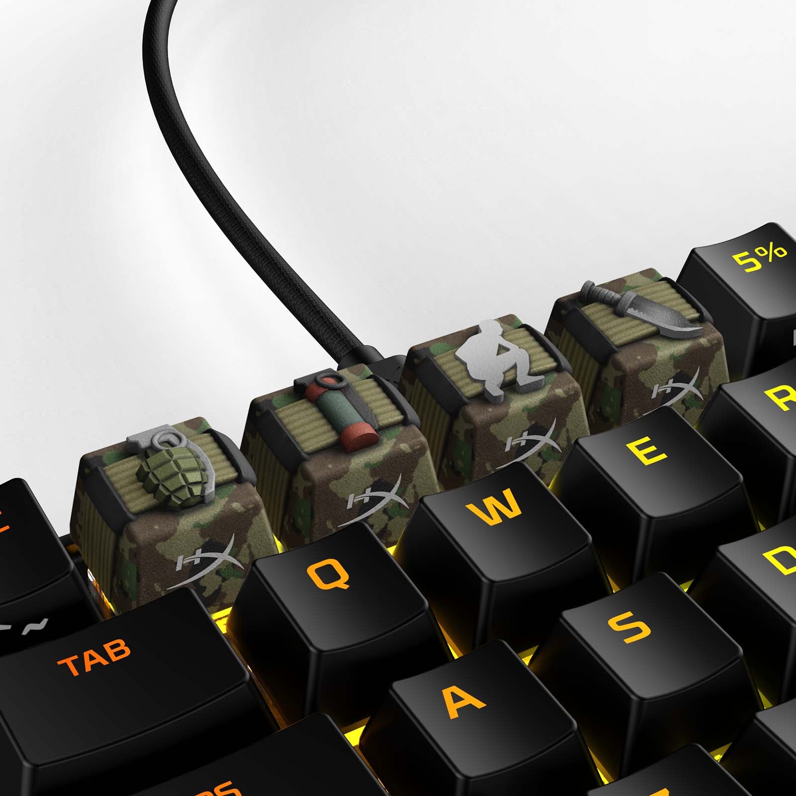 HX3D Custom Keycaps for Gaming - FPS Utility Pack Set for Mechanical Keyboards | Perfect for FPS, MOBA & Typing Enthusiasts