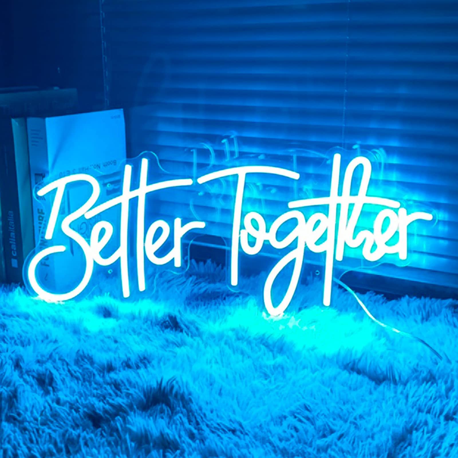 Custom Neon Signs - USB Powered Acrylic LED Wall Decor for Bedroom, Living Room, Office (19.6×7.8 IN) - Perfect for Christmas, Wedding, Party & Home Decoration | Ice Blue Glow Lighting for Kids Room, Lounge & Bar Decor