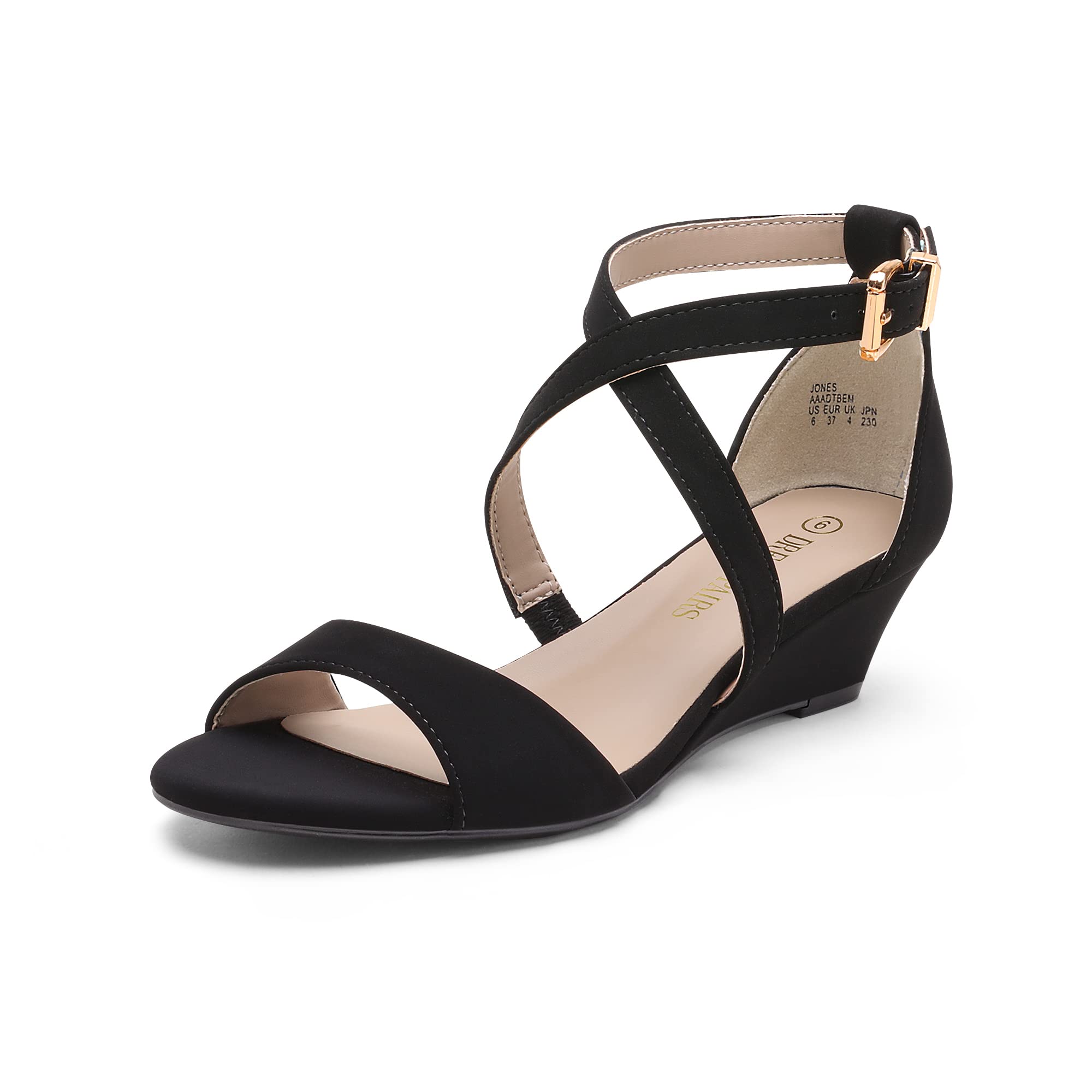 DREAM PAIRS Women's Comfortable Ankle Strap Low Wedge Sandals - Casual Summer Shoes for Walking, Beach, Vacation & Outdoor Activities