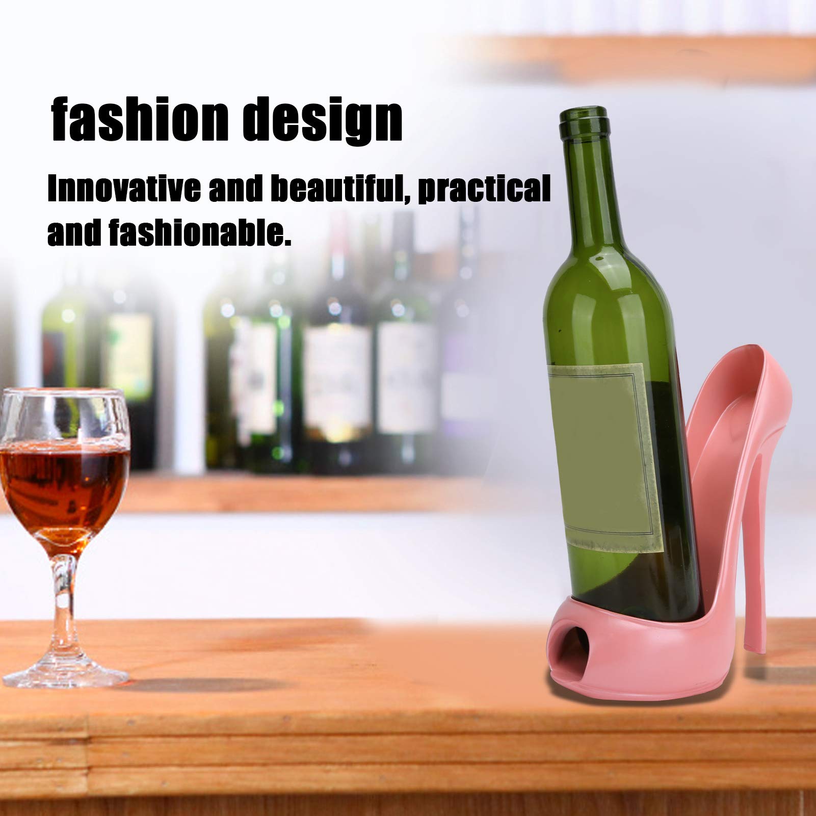 Elegant Pink High Heel Shoe Wine Bottle Holder - Stylish Wine Rack Organizer & Display Shelf for Kitchen, Bar Decor - Perfect Gift for Wine Lovers - Ideal for Home Entertaining, Wine Storage, and Party Decorations