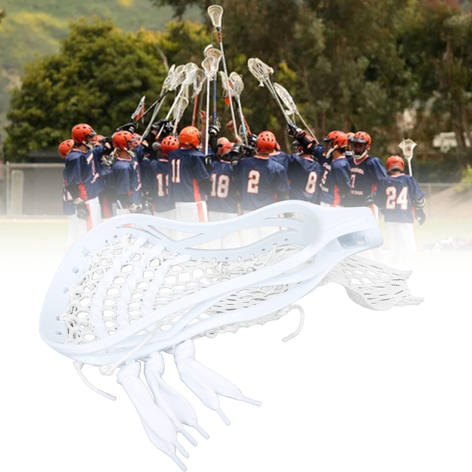 Men's Lacrosse Goalie Head - Durable Mesh Strung Nylon Stick for Training & Competition - Perfect for Goalies in Practice & Games
