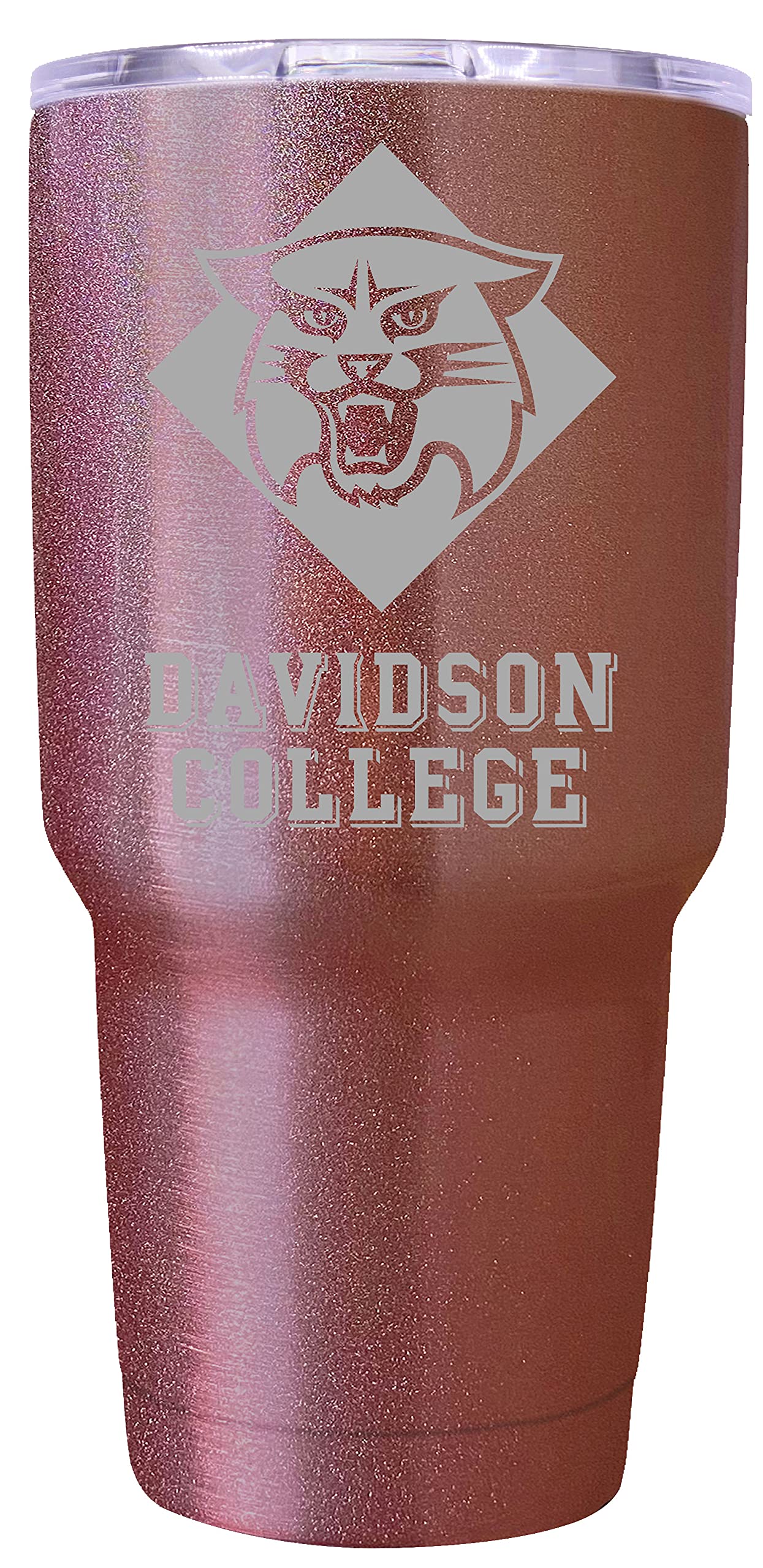 Davidson College 24 oz Insulated Tumbler with Rose Gold Etching - Officially Licensed Collegiate Drinkware - Perfect for Game Days, Campus Life & Gifts