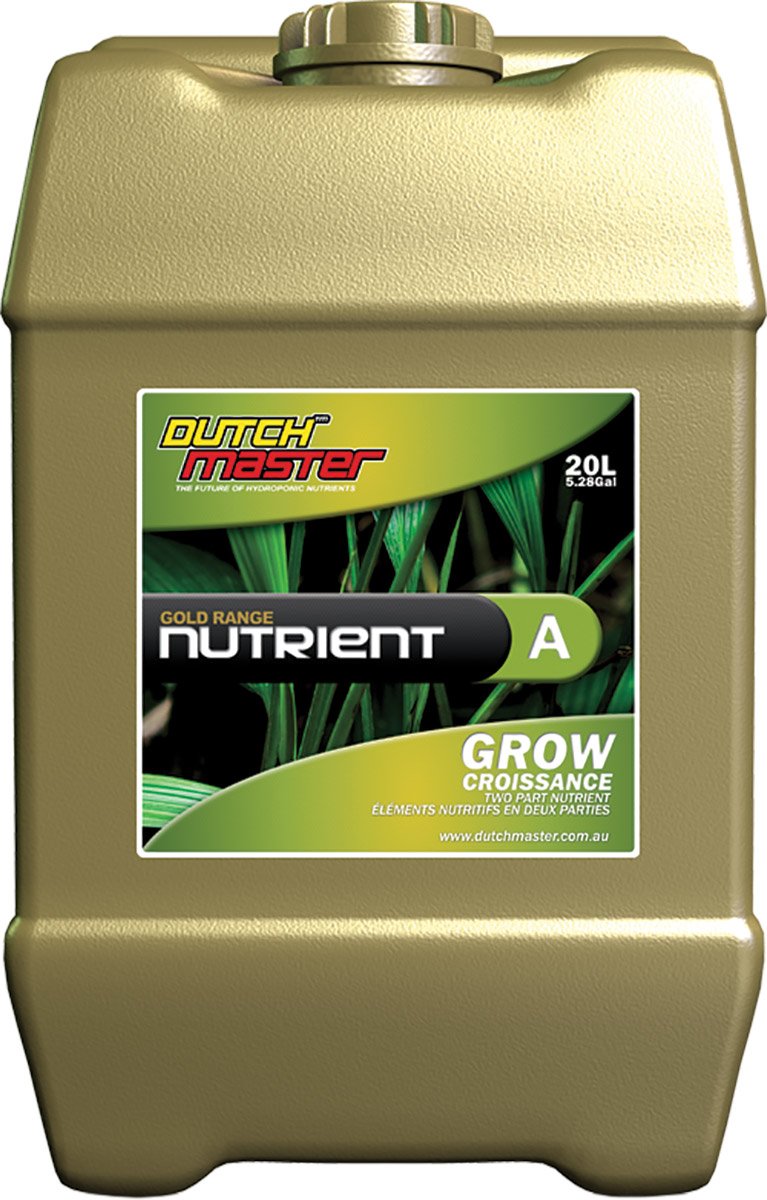 Dutch Master Gold Grow A Hydroponic Nutrient Solution - 20L for Indoor Plant Growth | Perfect for Hydroponics, Greenhouses & Home Gardening
