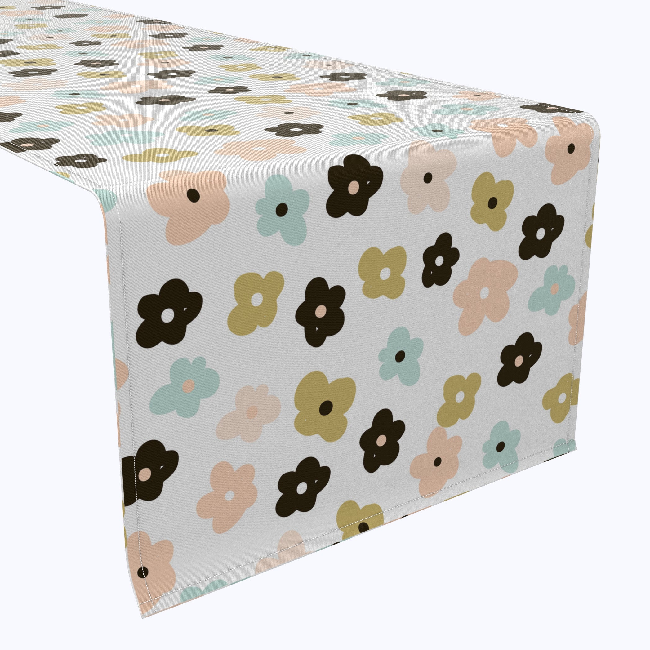 Cartoon Flowers Table Runners - Colorful Floral Printed Table Decor for Dining Room, Wedding, Party & Home Decoration
