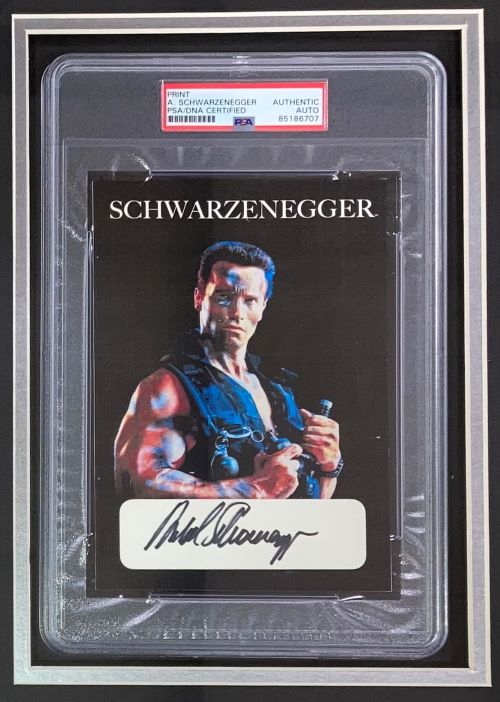 Arnold Schwarzenegger Autographed Commando 5x7 Photo - PSA/DNA Certified Framed Memorabilia for Movie Collectors & Action Film Fans