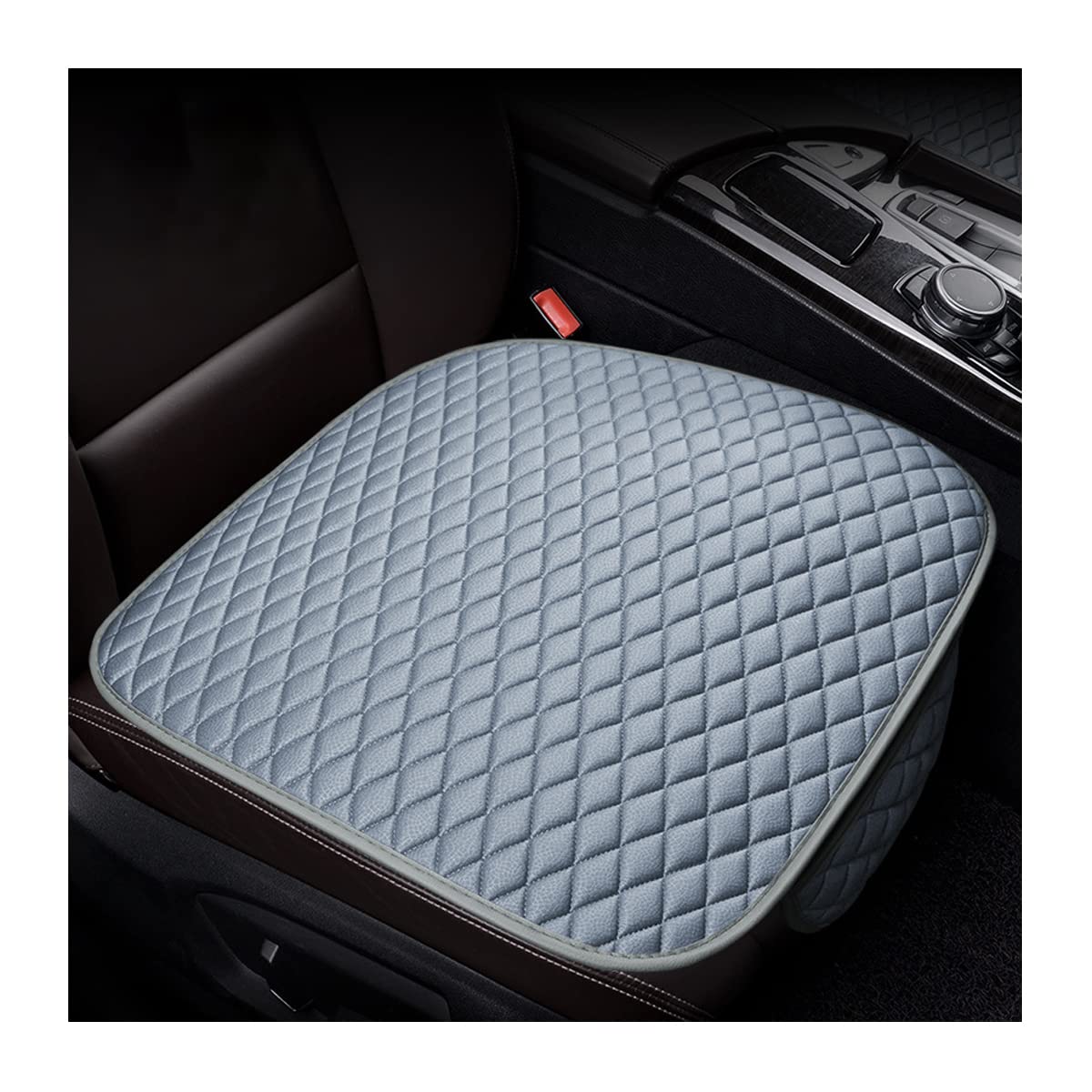AUCELI 2 Pack Universal Car Seat Bottom Cover - Non-Slip Front Seat Protector Pad for Cars, Trucks, SUVs & Vans | Soft Breathable Cushion Mat | Perfect for Road Trips, Commuting & Child Seat Protection (Gray)