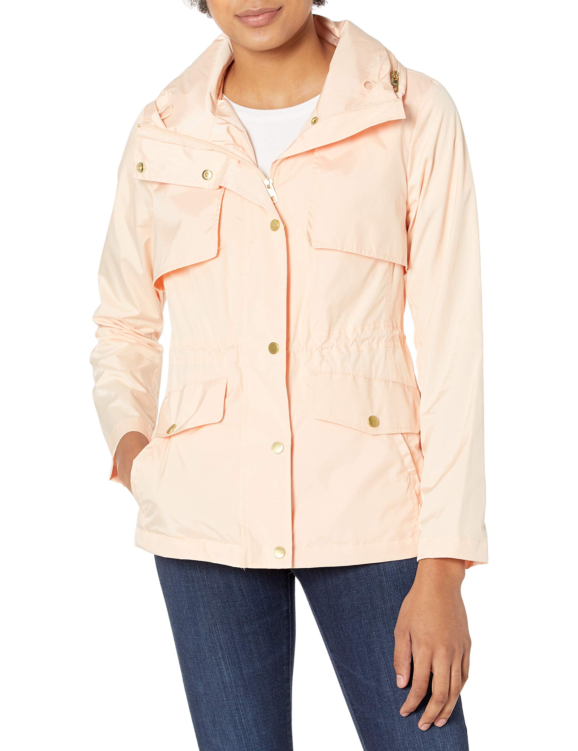 Cole Haan Women's Waterproof Packable Rain Jacket - Lightweight Windbreaker for Outdoor Activities, Travel & Commuting