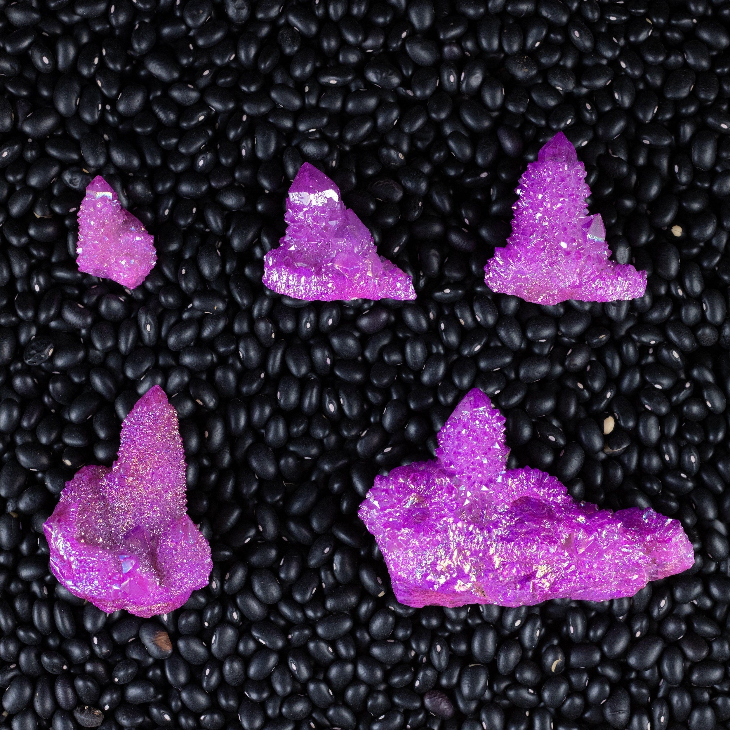 Natural Pink Ruby Aura Quartz Crystal Cluster - Rainbow Spirit Quartz for Healing & Meditation | Home Decor, Office Feng Shui, Gift for Crystal Lovers (E2141)