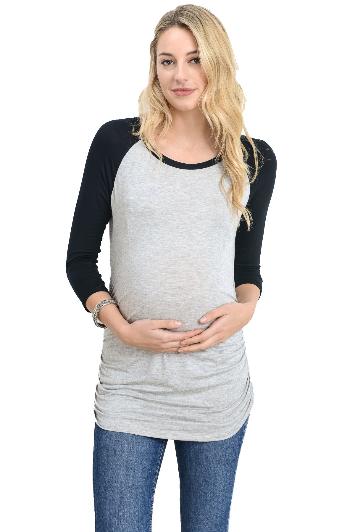 Women's Maternity T-Shirts - Comfortable Baseball Raglan Top for Pregnancy | Perfect for Casual Wear, Maternity Photos & Everyday Outfits
