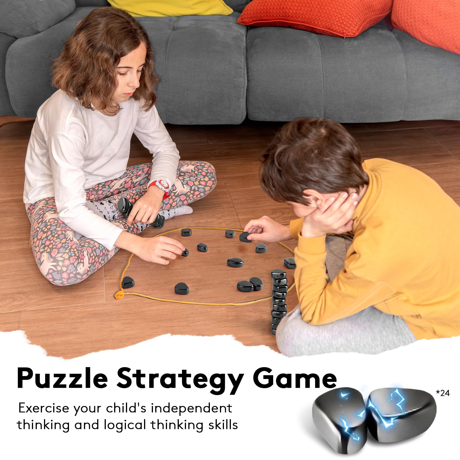 Magnetic Chess Game Set with Stones - Portable Travel & Family Strategy Board Game for Kids & Adults - Perfect for Parties, Gifts (Valentine's Day, Easter) - Educational Puzzle for Home, Office & Outdoor Play