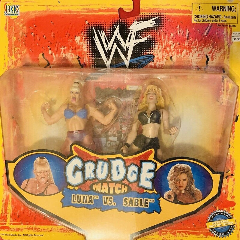1998 WWF Jakks Pacific Grudge Match Wrestling Figure - Luna vs. Sable Collectible Toy for WWE Fans | Perfect for Display, Play & Nostalgic Wrestling Collections