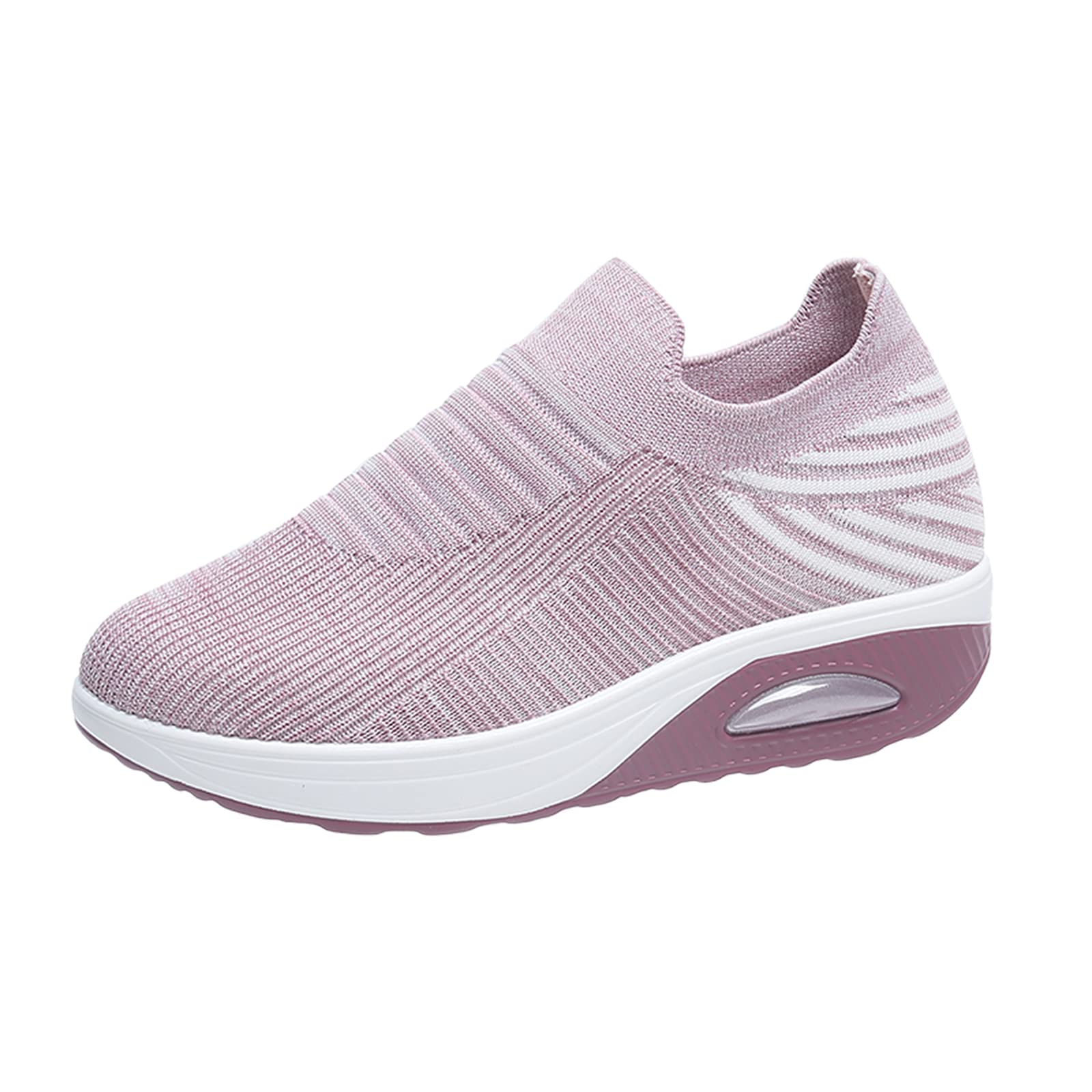 LELEBEAR Breathable Comfortable Air Cushion Slip-On Orthopedic Diabetic Walking Shoes for Women - Lightweight Sock Sneakers for Daily Walking, Travel & Work
