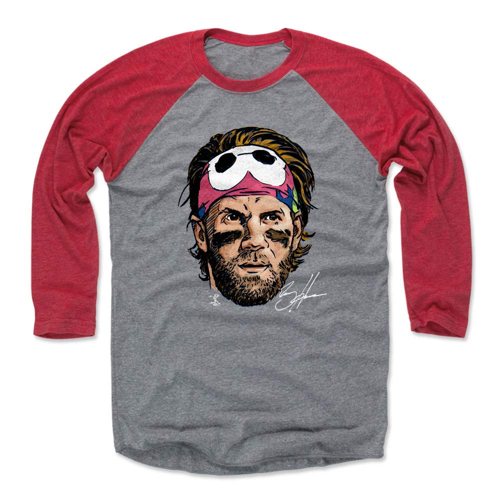 Bryce Harper 500 LEVEL 3/4 Sleeve Raglan Baseball T-Shirt with Headband - Official MLB Player Jersey for Baseball Games & Fan Apparel
