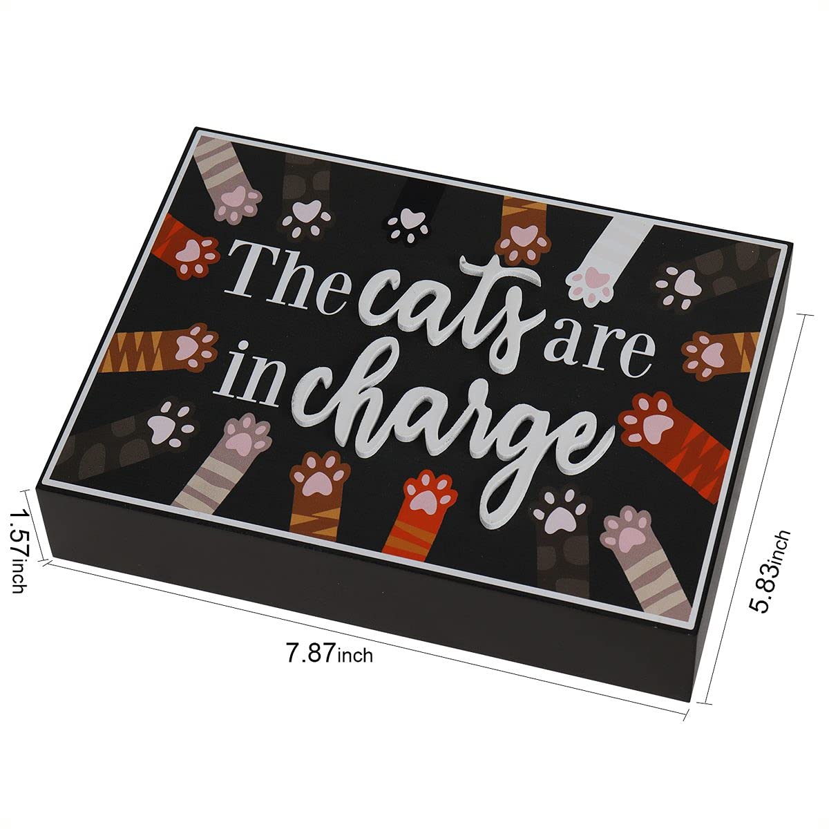 Decorative Cat Box Sign - Funny Cat Lover Gift for Home & Office, 8