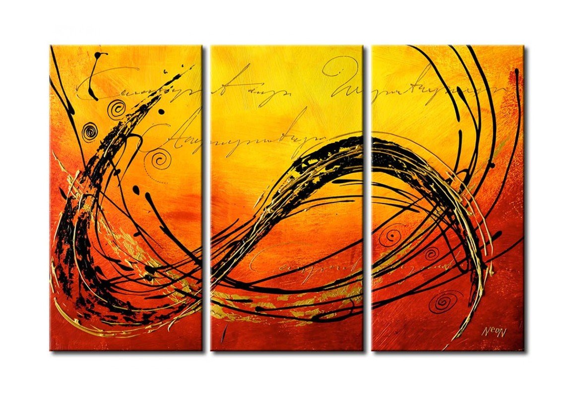3 Piece Modern Abstract Acrylic Wall Art Set - Contemporary Canvas Paintings for Living Room, Bedroom & Office Decor