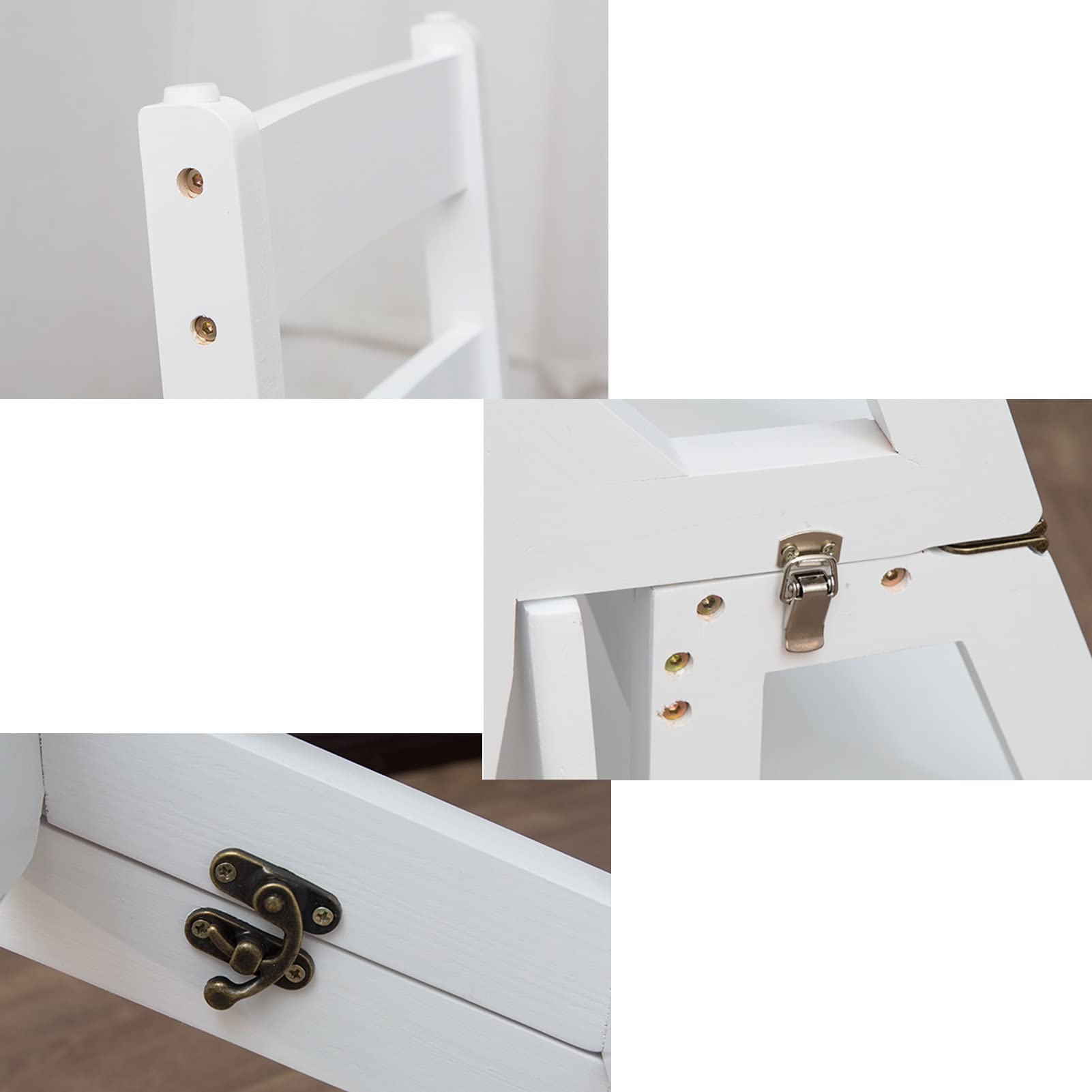 Portable Wooden Folding Step Stool for Indoor Use - Lightweight Climbing Stool with Non-Slip Treads - Perfect for Kitchen, Bathroom, and Home Storage Access