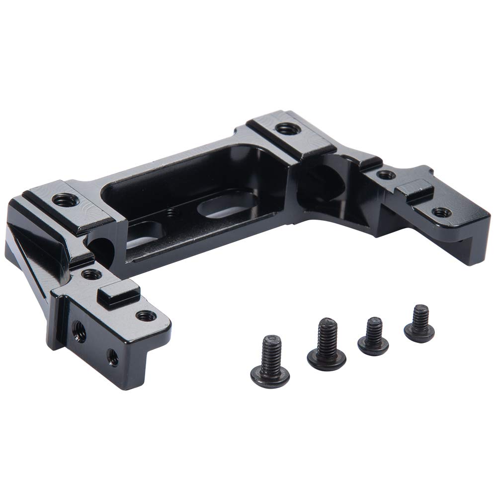 AXIAL SCX10 II 90046 CNC Aluminum Alloy Rear Bumper Mount Servo Stand for 1/10 RC Crawler Car - Black | Off-Road Rock Crawling & Trail Driving Accessory