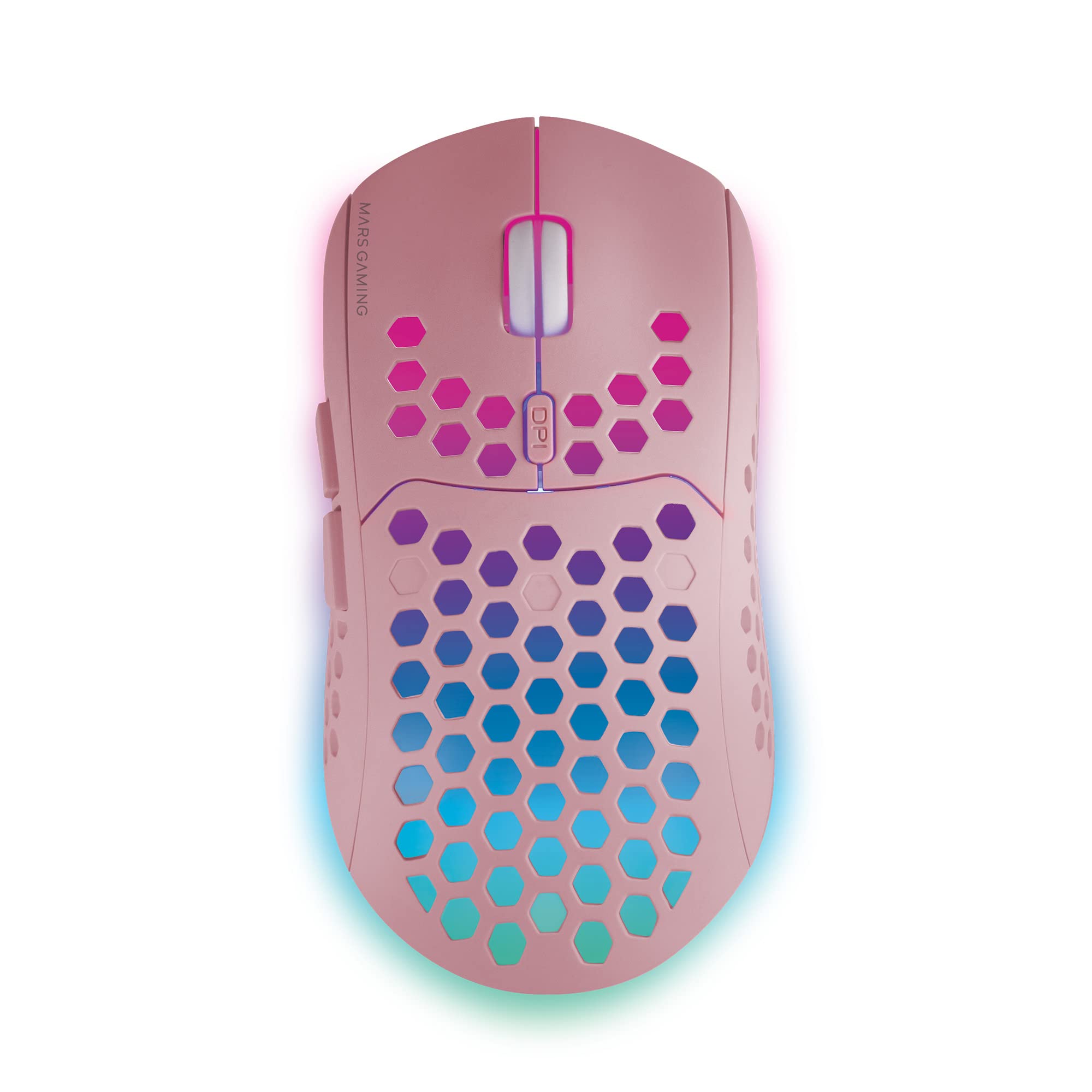 Mars Gaming MMW3P Wireless Gaming Mouse - RGB Flow, Ultra Lightweight 79g, 3200DPI, Pink - Perfect for Esports, FPS & MMO Gaming