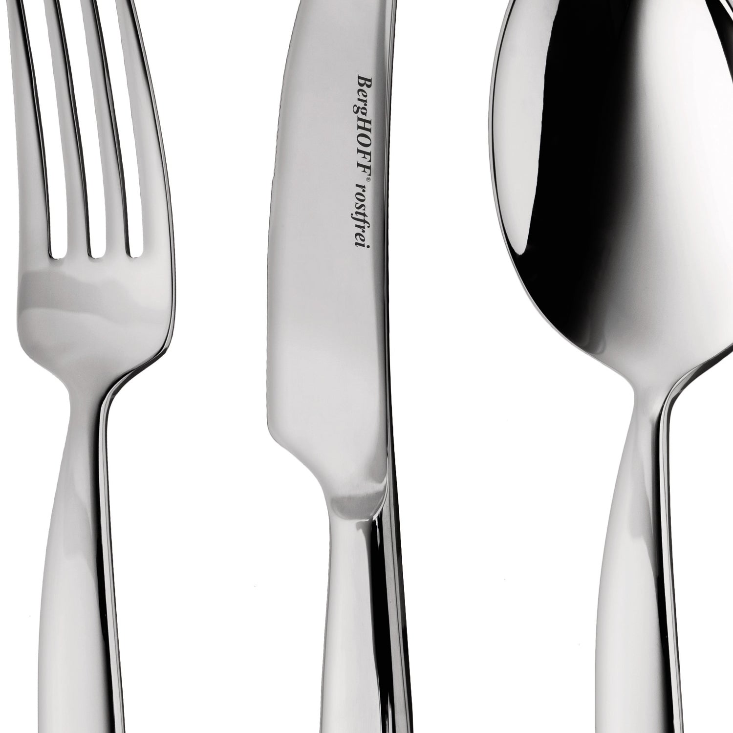 BergHOFF Ralph Kramer Finesse 60-Piece 18/10 Stainless Steel Flatware Set - Service for 12 - Elegant Dinnerware for Fine Dining, Weddings & Special Occasions