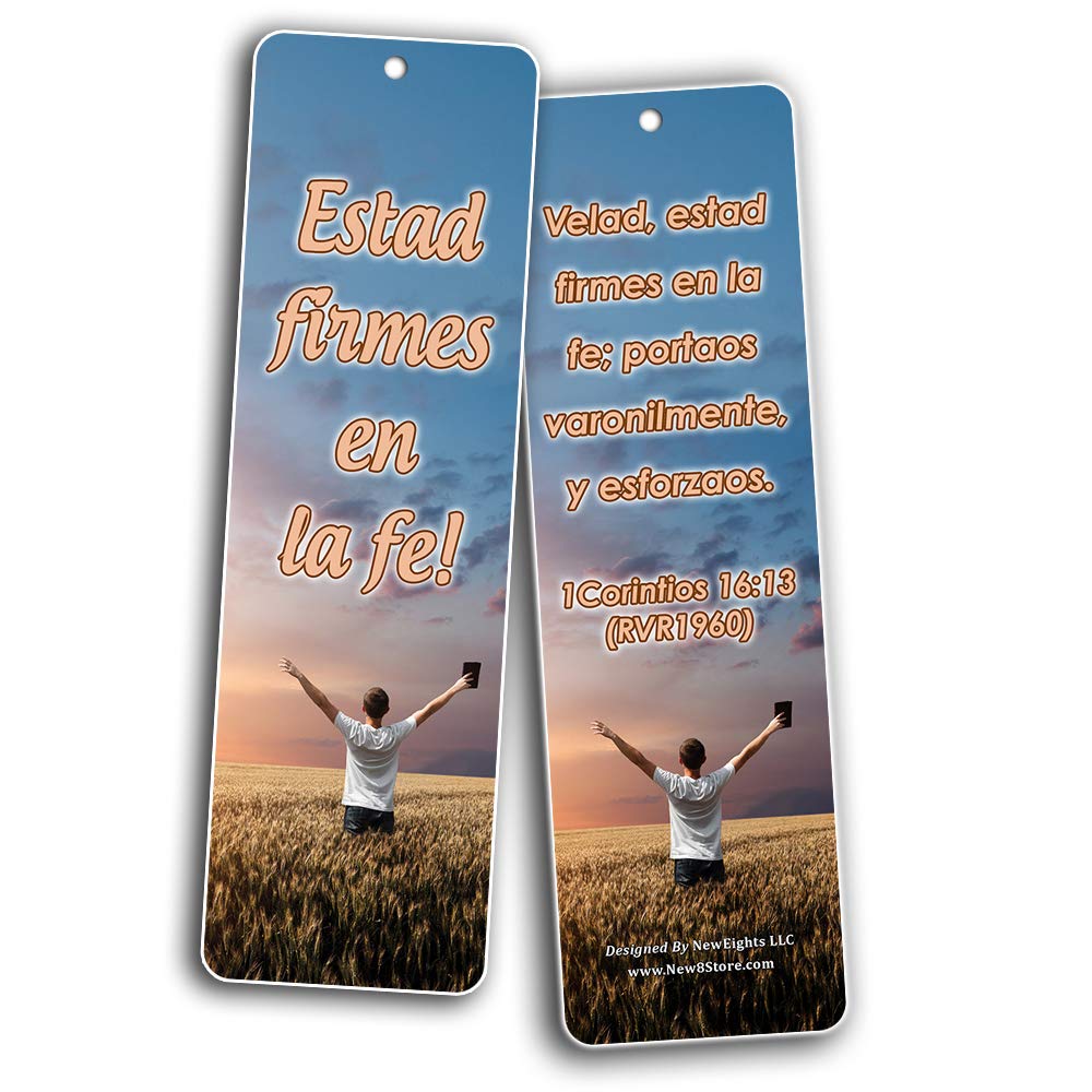 Spanish Bible Verse Bookmarks - 12-Pack Motivational Cards for Daily Reading