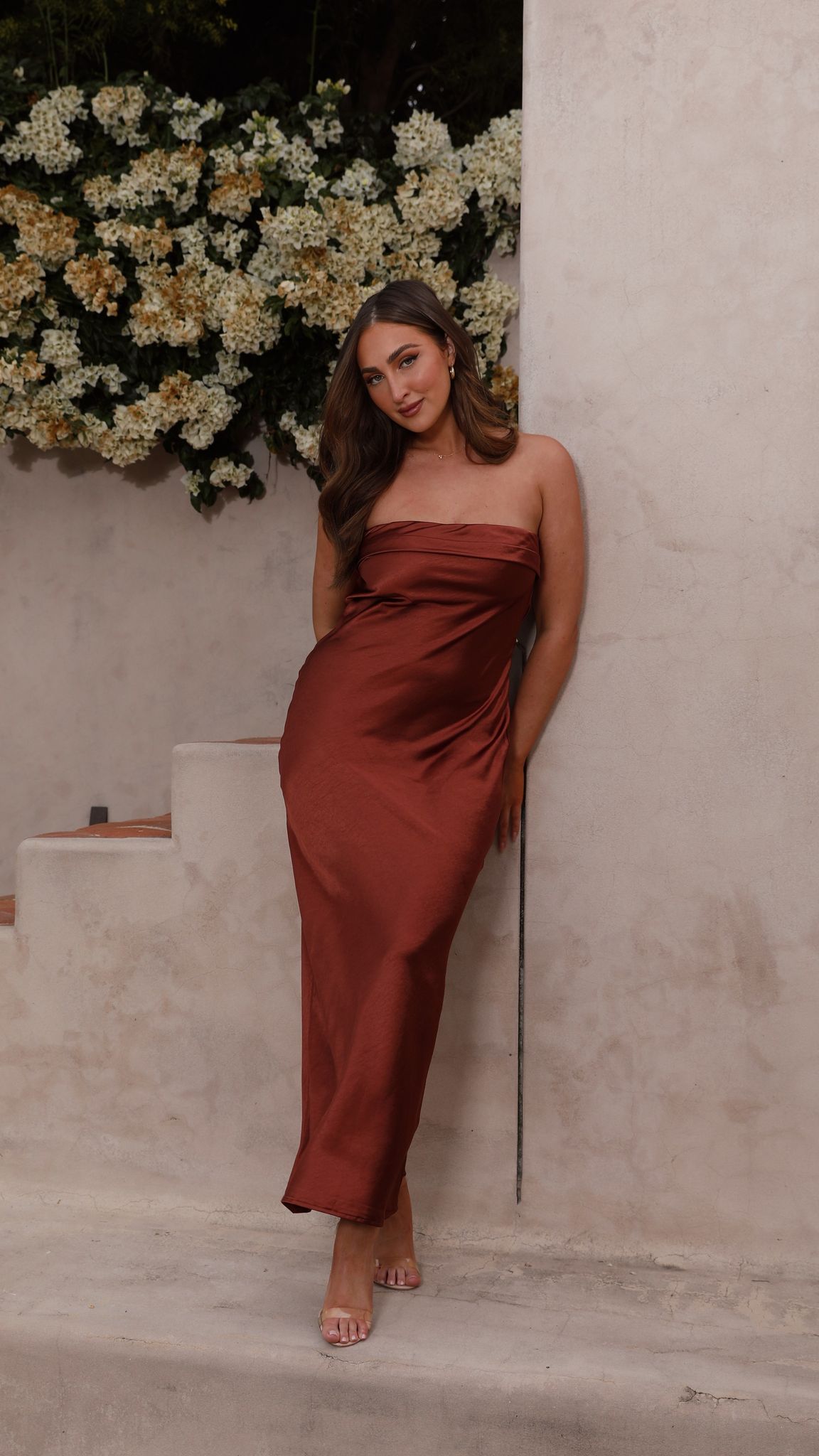 Gisele Maxi Dress in Rust - Elegant Long Flowy Dress for Women | Perfect for Summer, Beach, Weddings & Special Occasions