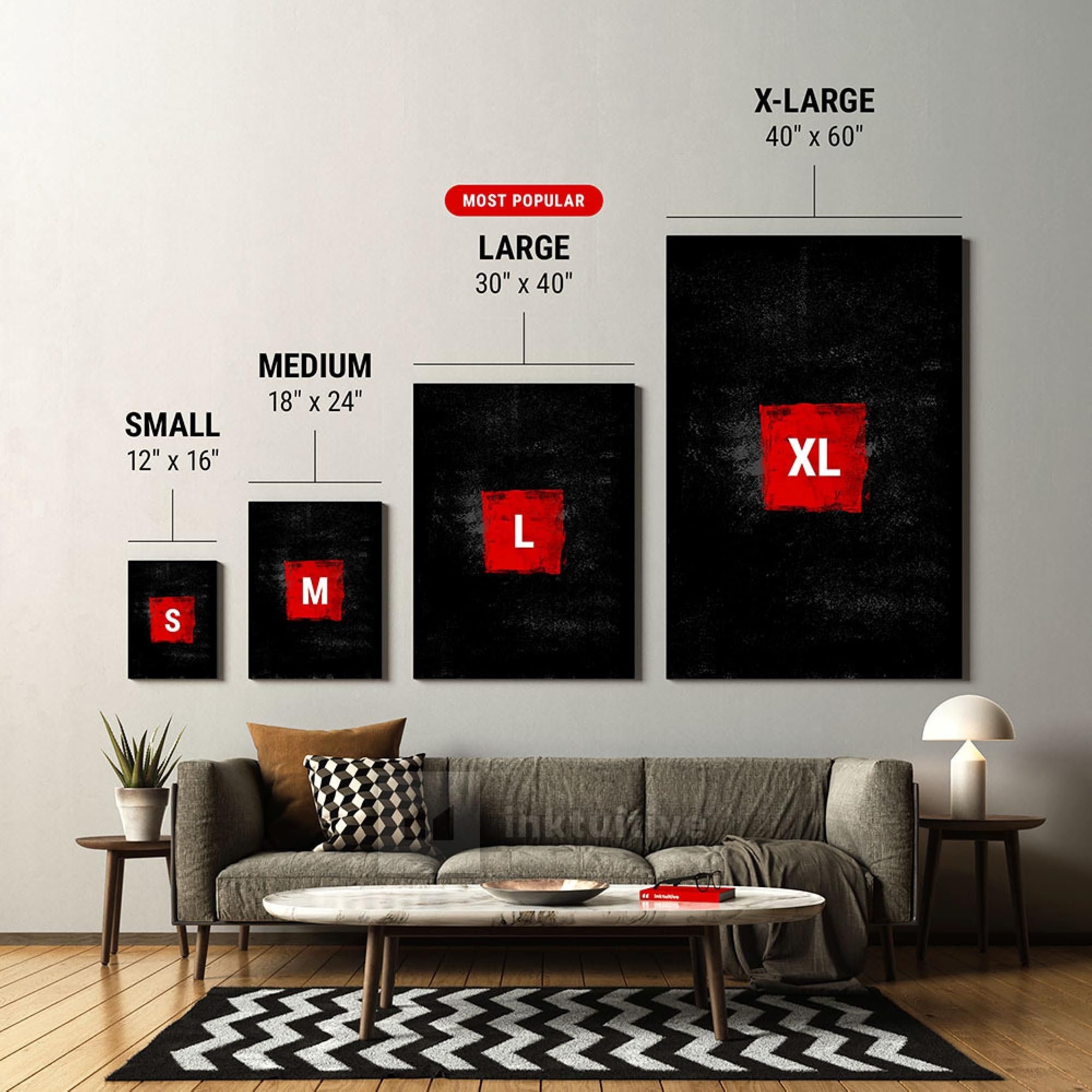 Inktuitive 'Periodic Hustle' Motivational Canvas Wall Art - 24x18 Inch Inspirational Office Decor with Positive Quotes | Perfect for Home Office, Study Room & Workplace Motivation