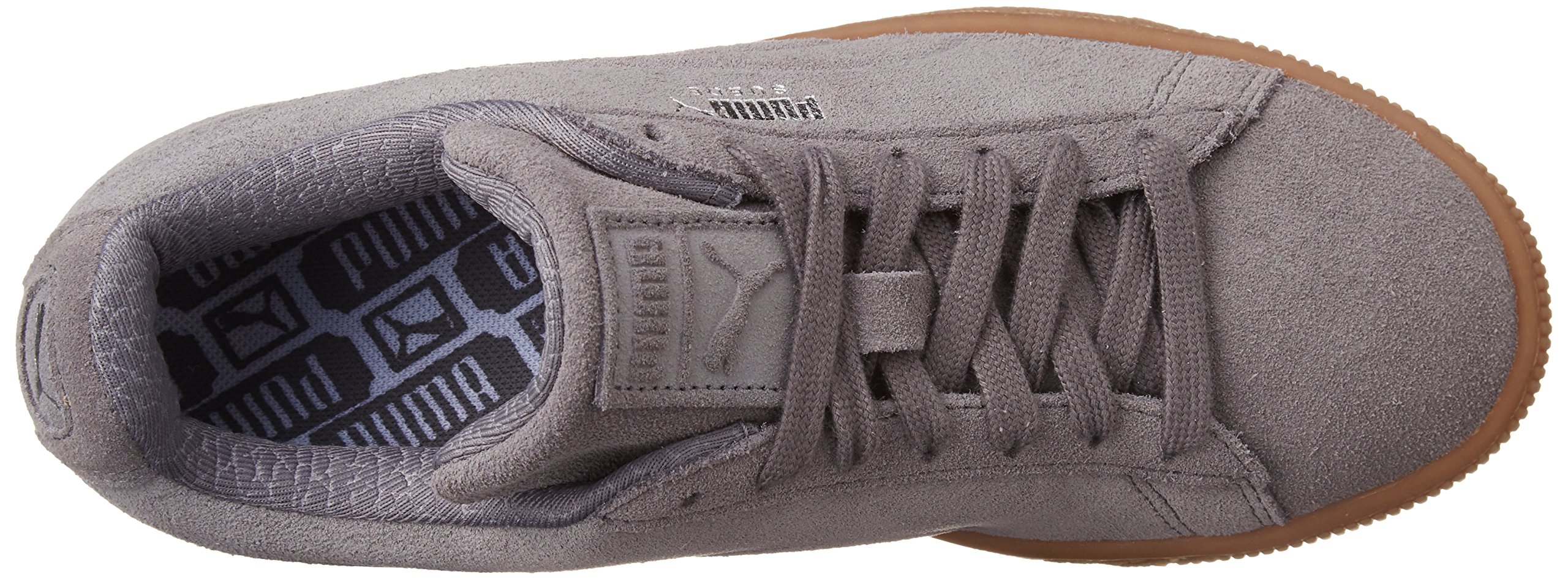 Puma Classic Suede Sneakers for Men & Women - Retro Debossed Logo - Grey Casual Shoes for Walking, Running & Everyday Wear