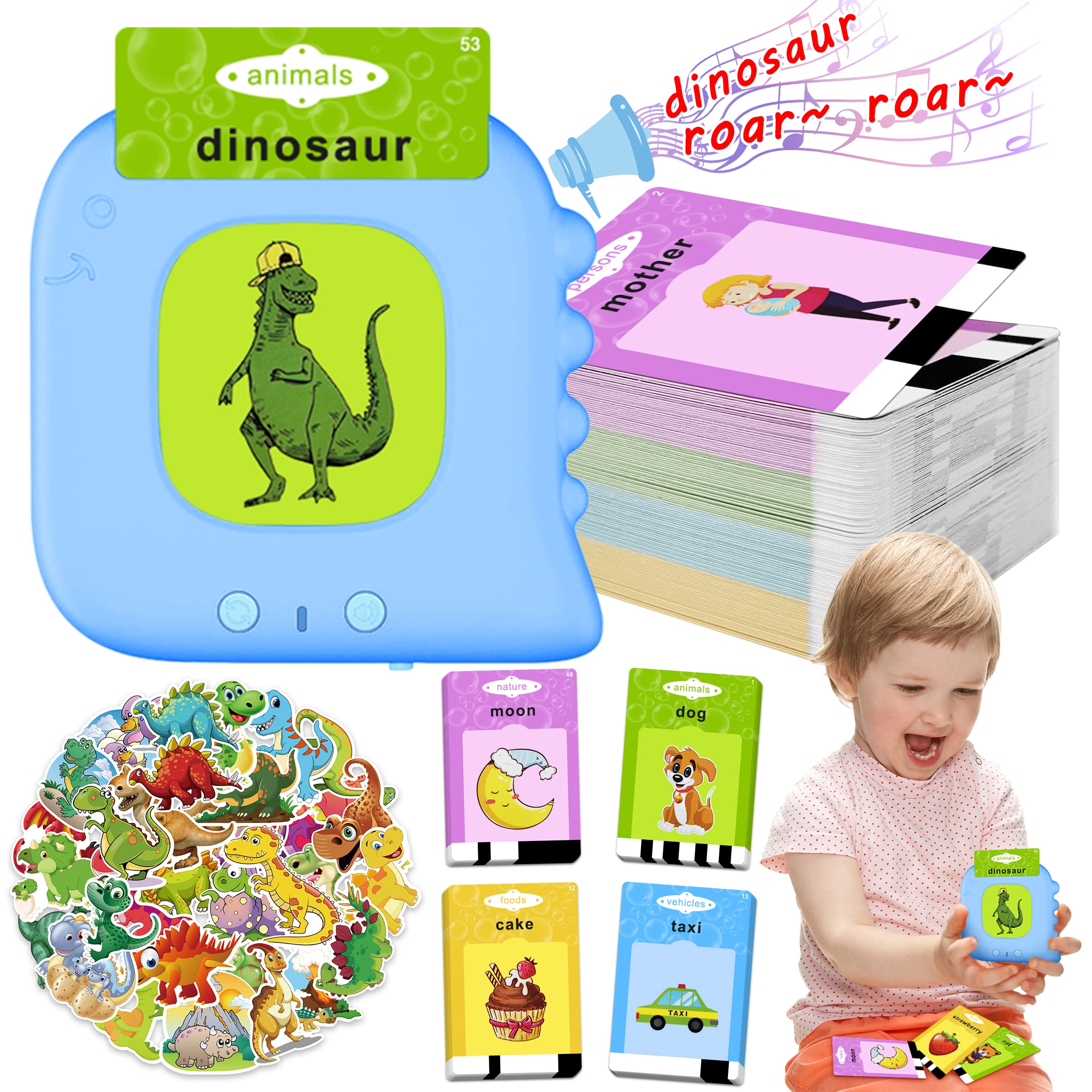 Interactive Flash Cards for Kids 3-6 - 224 Sight Words Learning Toys | Speech Therapy & Montessori Educational Gifts for Toddlers (Blue) - Perfect for Home & Classroom Learning