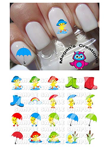 Waterproof Duck Nail Art Stickers for Spring & Rainy Days - Cute DIY Nail Decals for Women, Girls, Teens - Perfect for Easter, Pool Parties & Summer Nail Designs