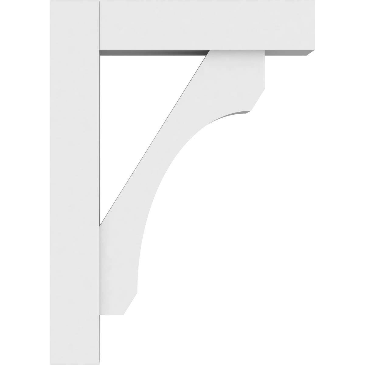 Ekena Millwork BKTP05X16X22LEC05 Standard Legacy Architectural Grade PVC Brackets with Block Ends - 5