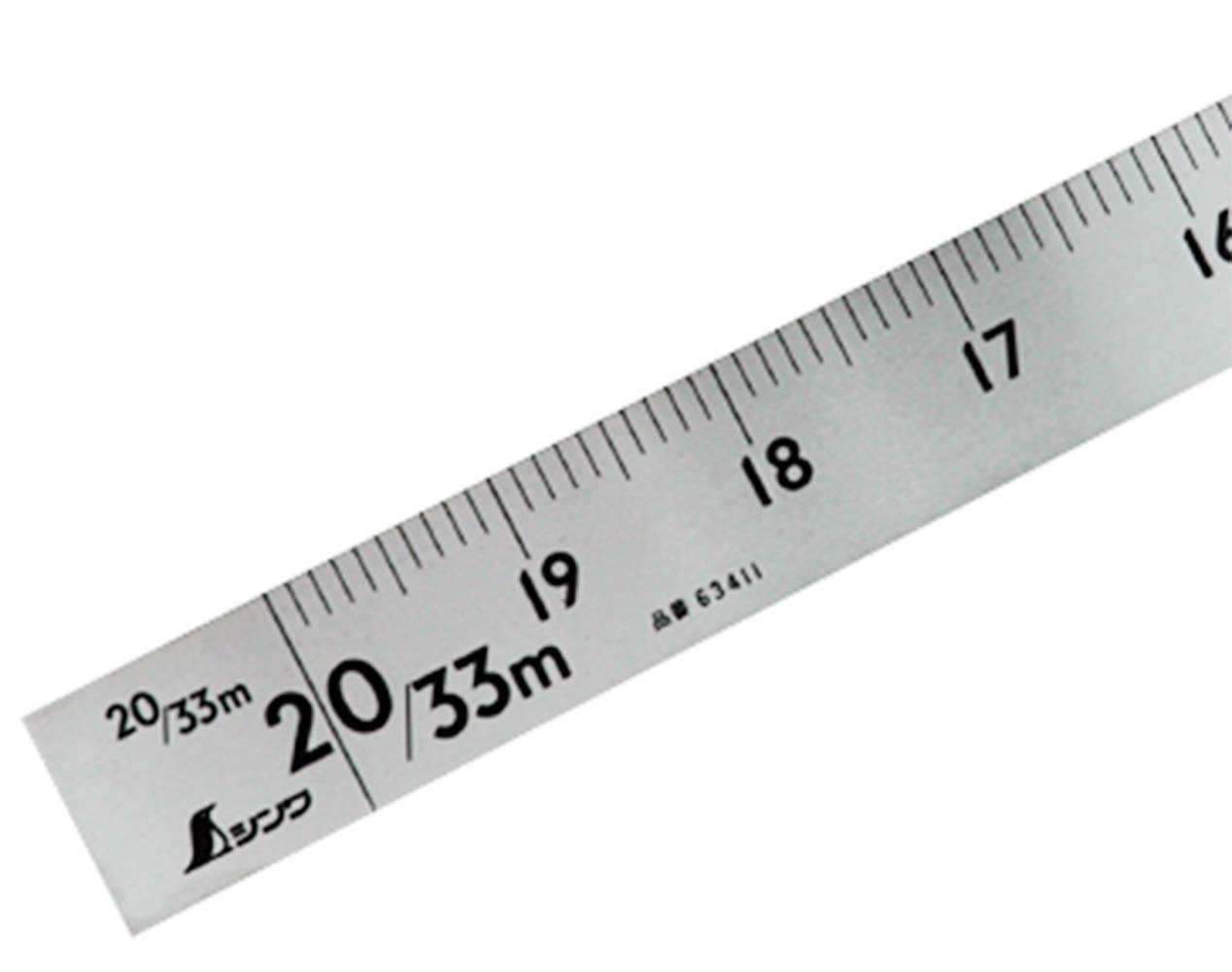 Shinwa 1818AH 63411 Stainless Steel Curved Scale Ruler - 2 x 1 Inch Medium Metal Universal Measuring Tool for DIY, Woodworking & Engineering Projects