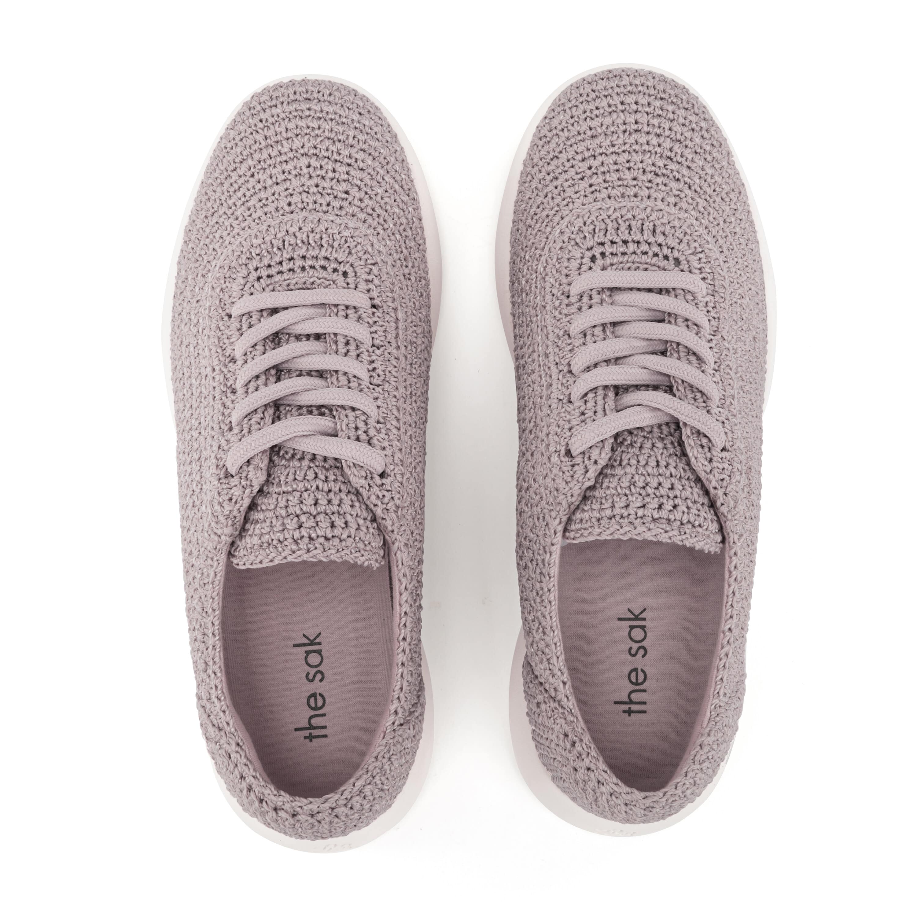 Asha Hand Crochet Sneakers - Comfortable Women's Casual Shoes for Walking, Running & Everyday Wear - Fog Color Knit Shoes for Spring & Summer Fashion