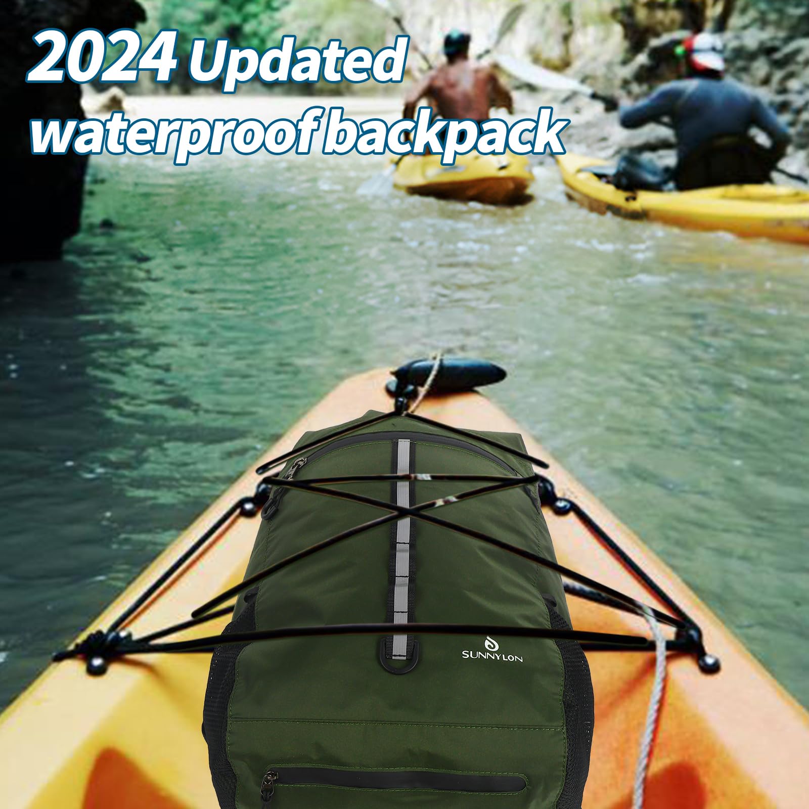 **20L Waterproof Dry Bag Backpack for Kayaking, Beach, Rafting & Camping – Lightweight, Durable with Waist Pouch & Phone Case – Ideal for Outdoor Adventures (Green)**