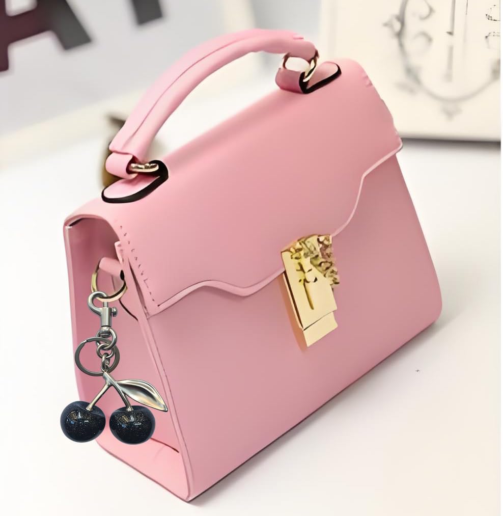 Black Cherry Keychain & Bag Charm - Stylish Purse Accessory for Handbags, Backpacks & Car Keys | Perfect Gift for Women, Fashion Jewelry for Everyday Use
