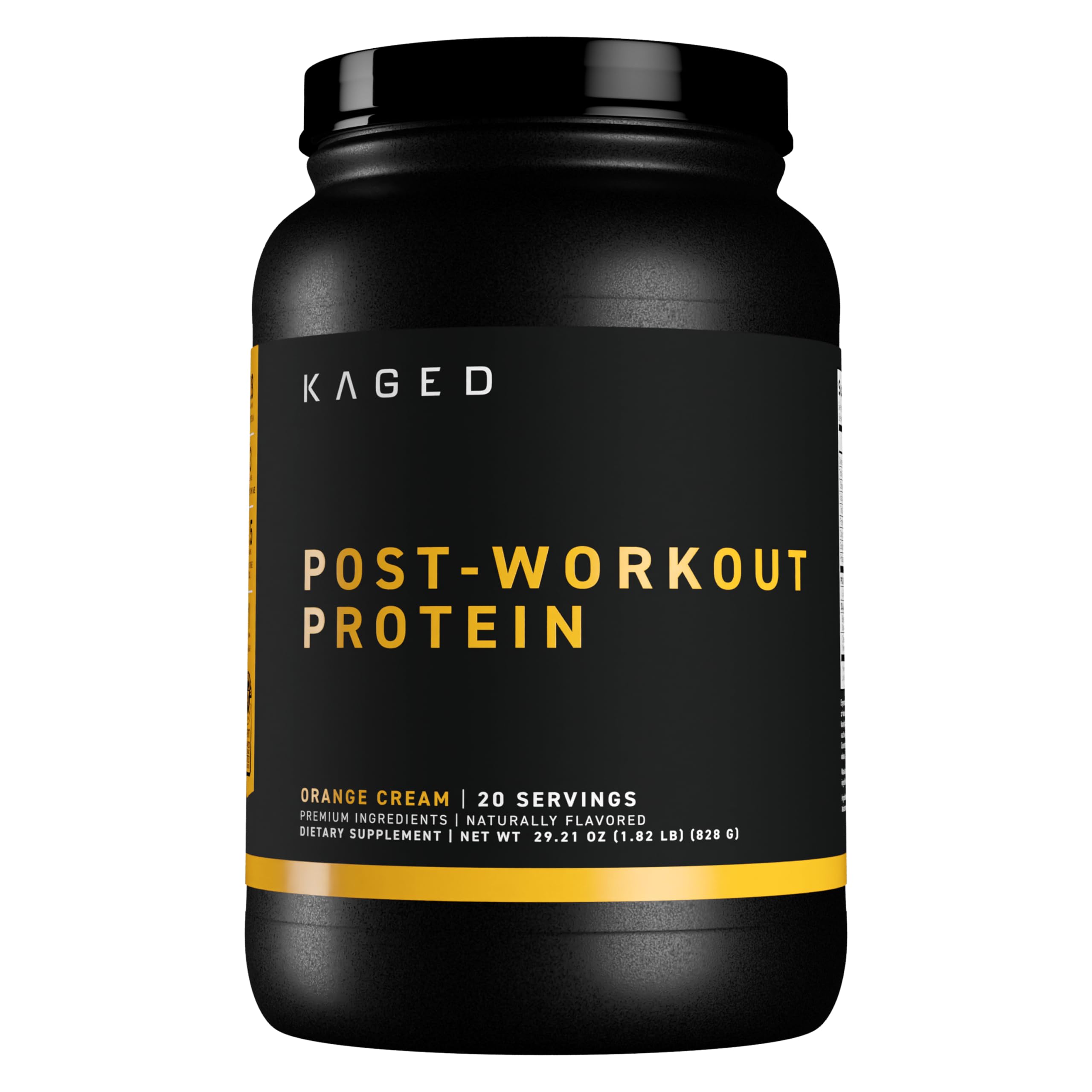 Kaged Post Workout Protein Powder - Re-Kaged 28g Whey Protein with Creatine, Glutamine & Betaine for Muscle Growth & Recovery | Low Sugar, Orange Cream Flavor, 20 Servings | Ideal for Post-Workout Recovery & Muscle Building