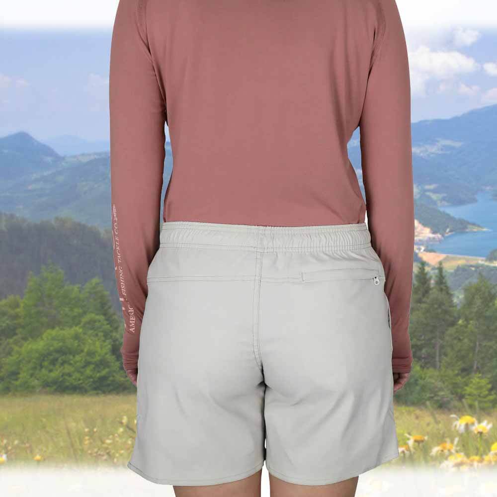 Aftco Women's Sirena Hybrid Tech Shorts - Quick-Dry Fishing & Outdoor Activewear - Perfect for Kayaking, Hiking & Beach Adventures (Ash Color)