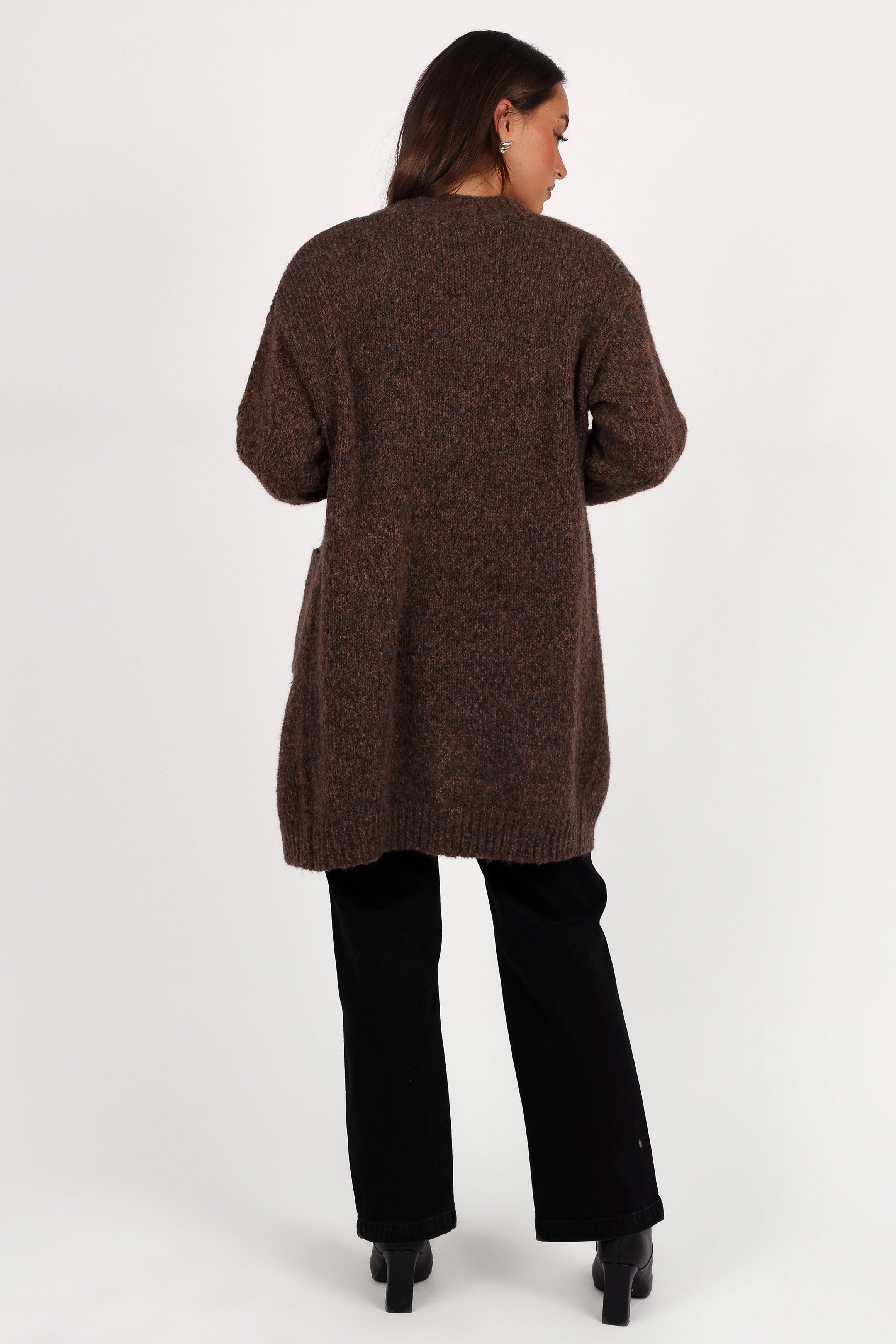Callan Long Cardigan for Women - Soft & Cozy Brown Open Front Cardigan Sweater | Perfect for Fall, Winter & Layering Outfits