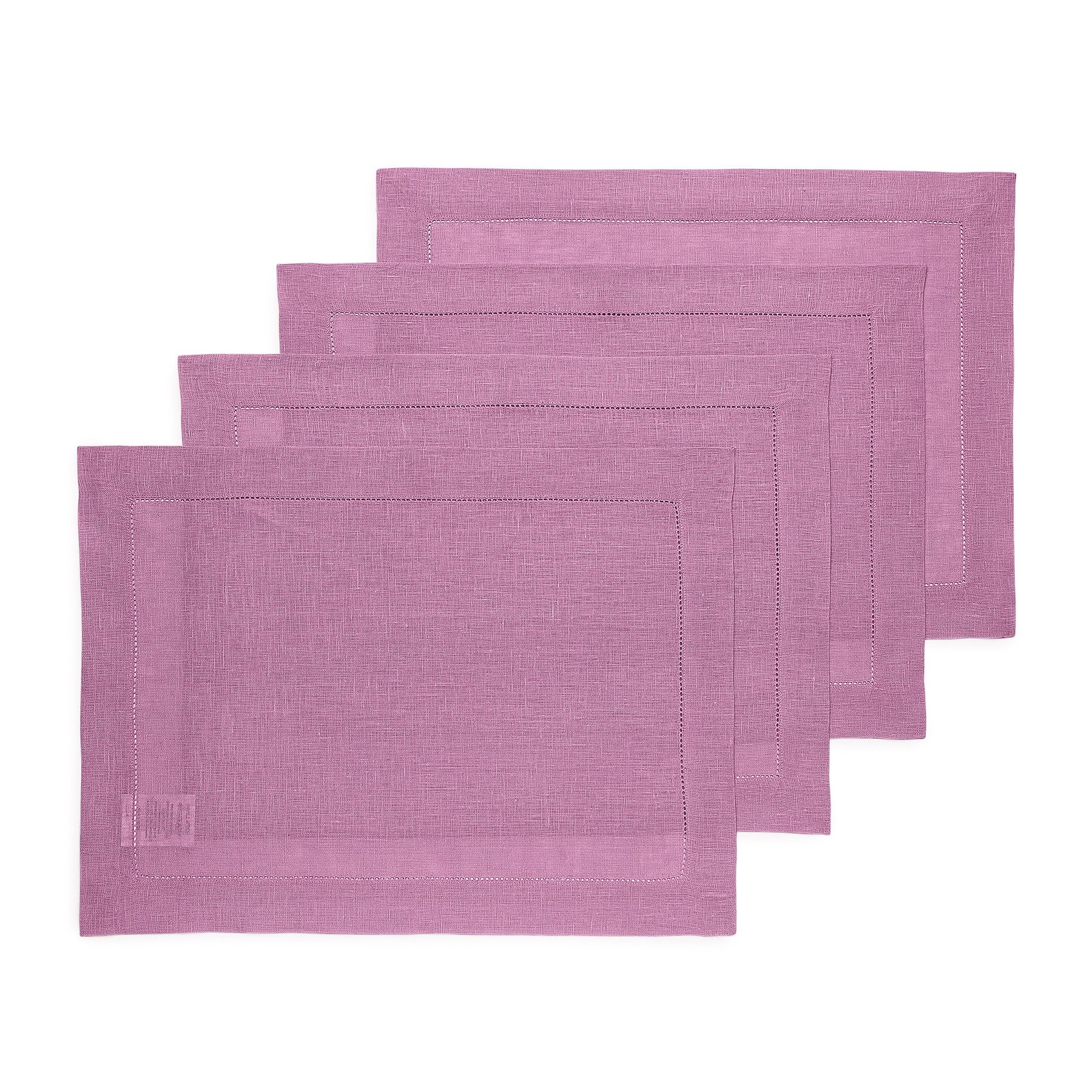 Elegant Classic Hemstitch Placemats Set of 4 - Premium Linen Table Mats for Dining Room Decor - Perfect for Thanksgiving, Christmas Dinner & Formal Entertaining