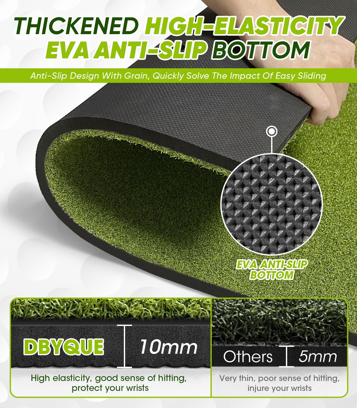 Premium Golf Practice Mat - Thickened Non-Slip Golf Hitting Mat for Indoor & Outdoor Training, Driving & Chipping - Artificial Turf Golf Mat with Durable Base - Perfect Gift for Men & Boys - Ideal for Home, Office, Backyard & Driving Range Practice