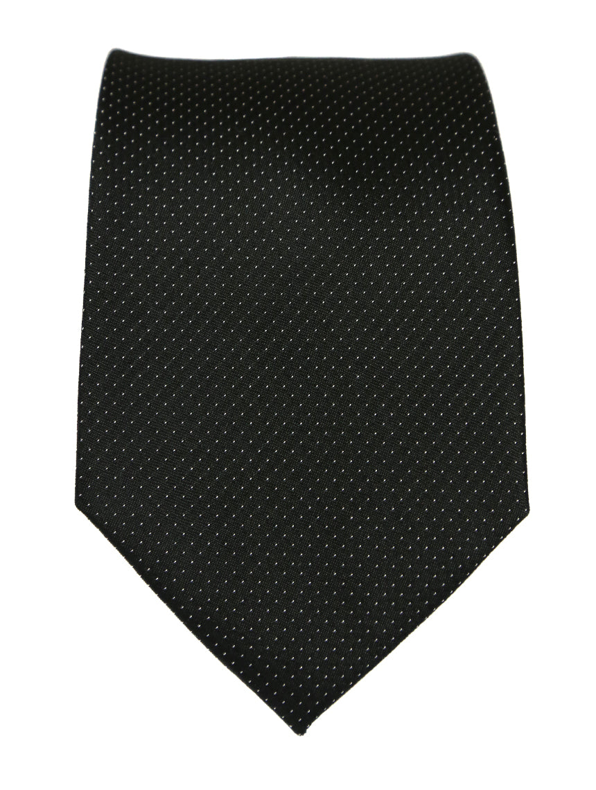 DÉCLIC Classic Microdot Tie for Men - Stylish Black Necktie for Business, Weddings & Formal Events