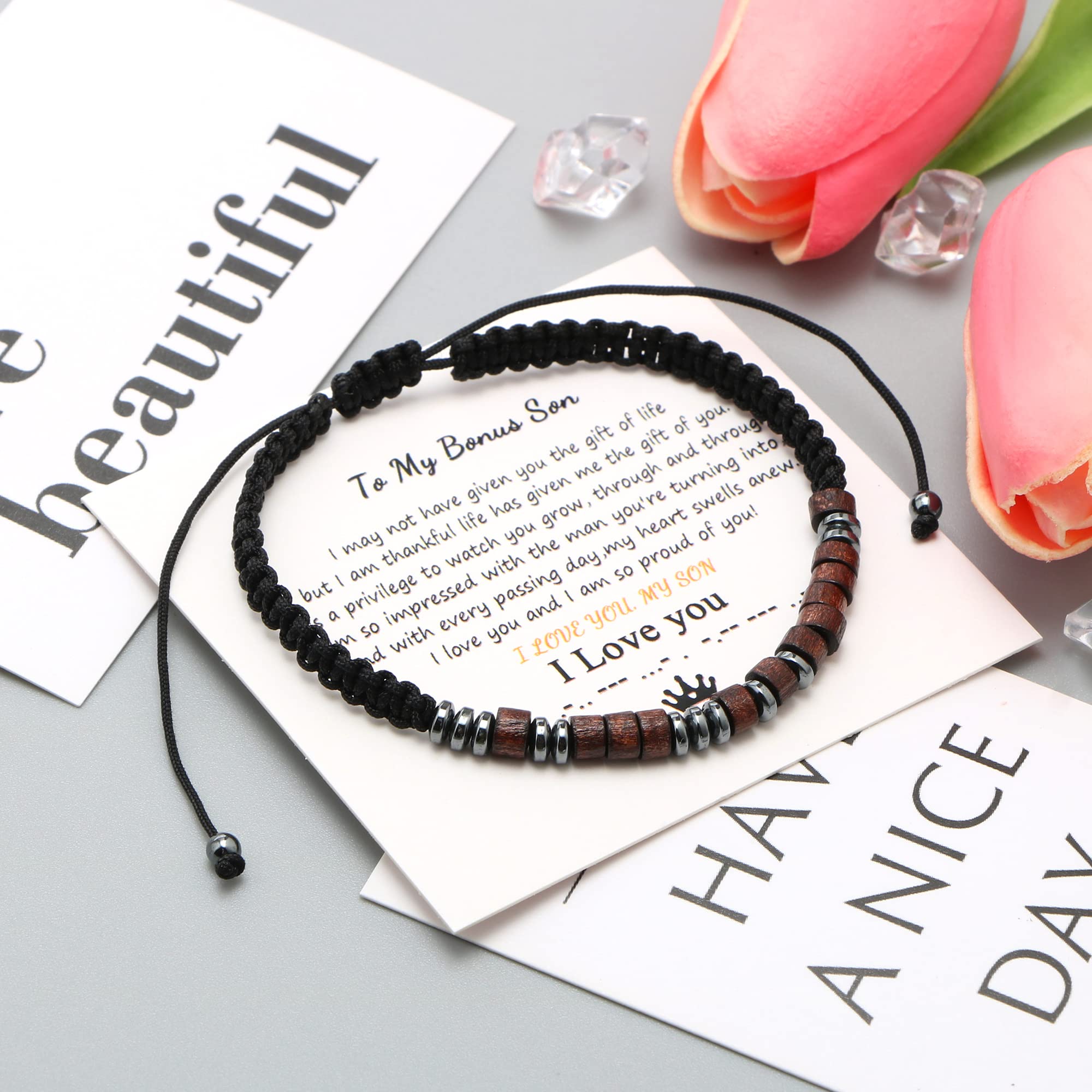 Morse Code Bracelet for Women & Men - Wooden Wrap Strand Bracelet - Anniversary, Birthday Gift for Best Friend, Mom, Daughter, Son, Boyfriend, Girlfriend, Husband - Perfect for Everyday Wear, Special Occasions & Meaningful Gifting