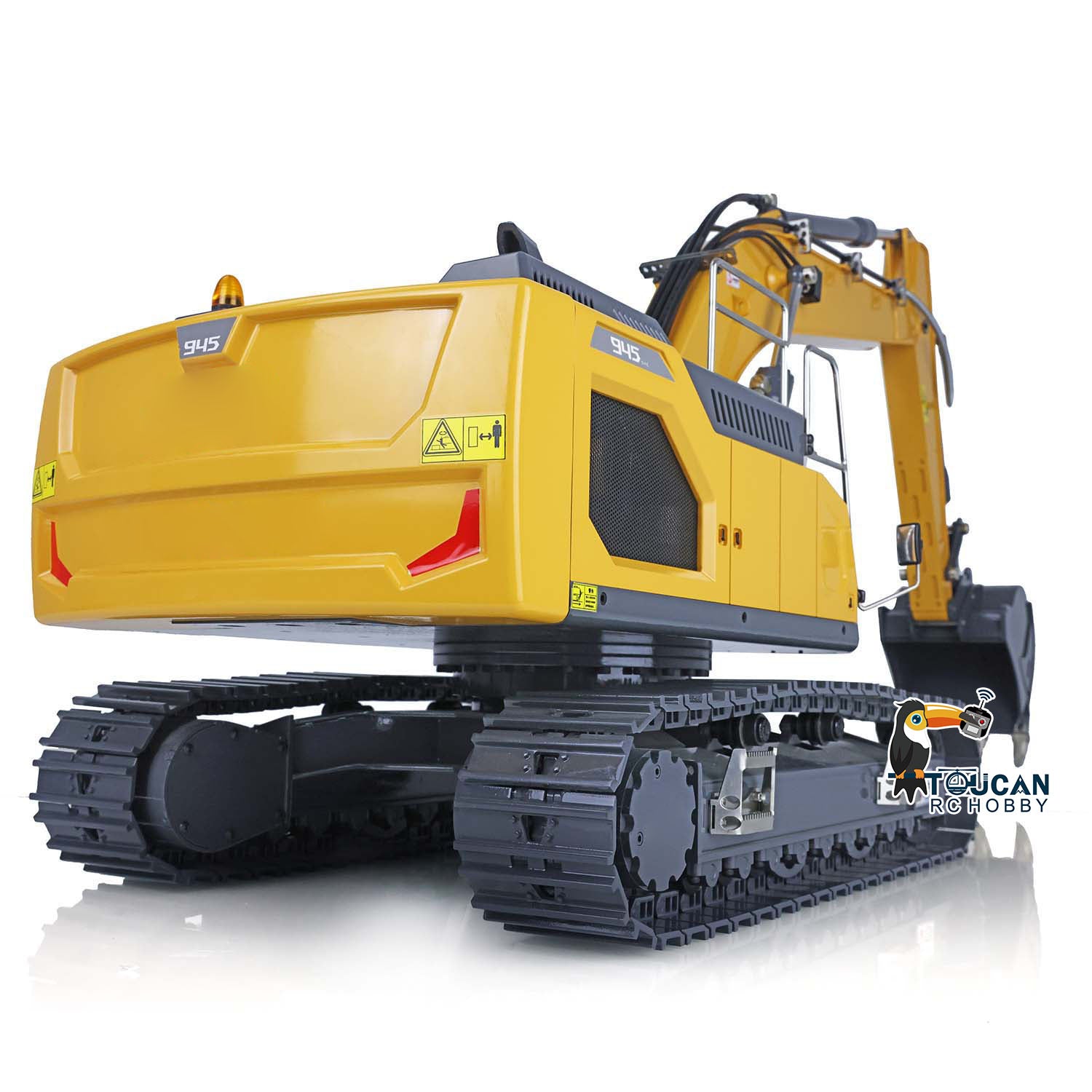 1/14 XDRC Metal Hydraulic RC Excavator 945 - Remote Control Construction Toy with Sound & Light System, Pre-Assembled & Painted - Perfect for Hobbyists, Collectors & Kids Outdoor Play