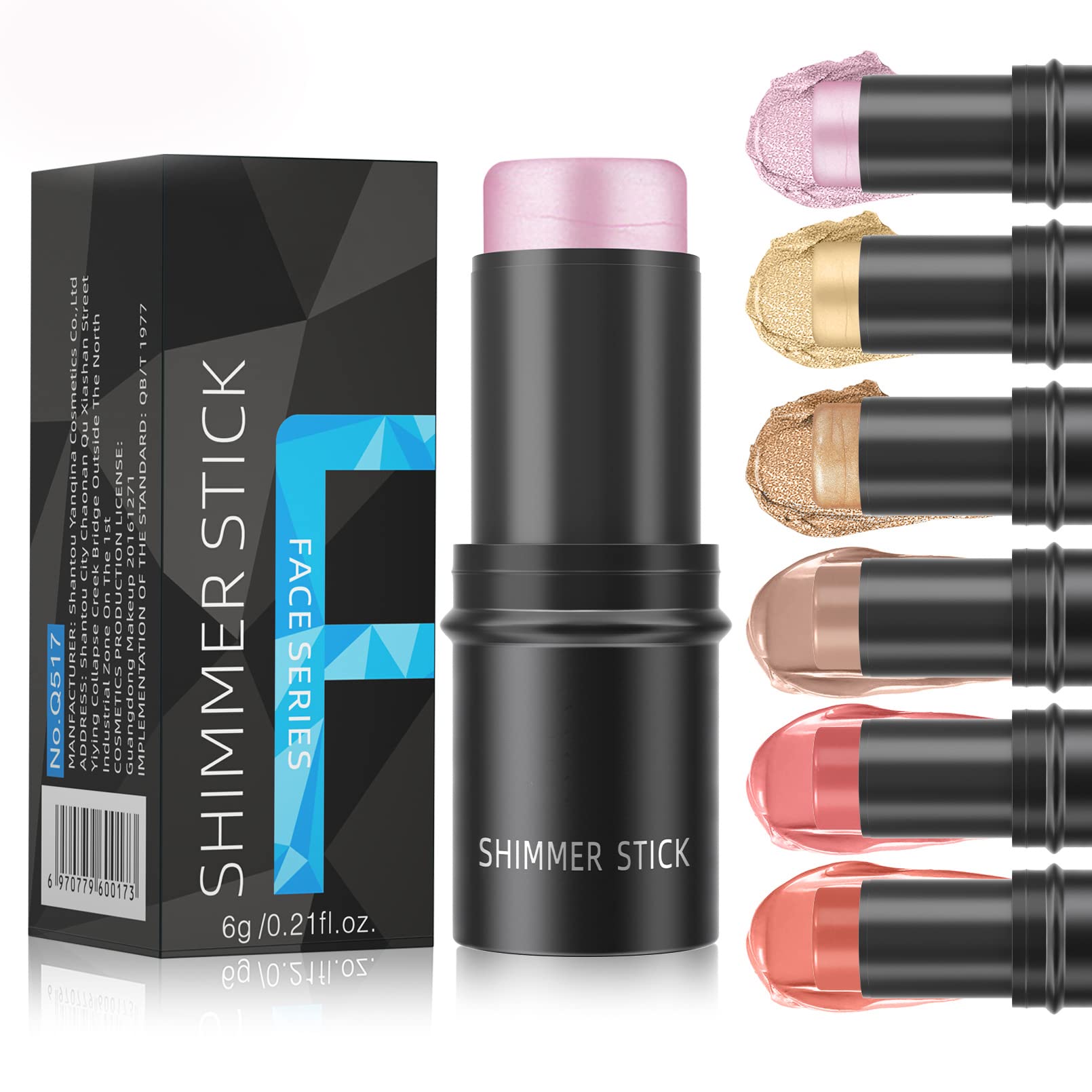 Shimmer Highlighter Stick & Moisturizing Blush Stick Set - 1 Pack Multifunctional Makeup Sticks for Lips, Cheeks & Contour - Perfect for Mature Skin & Older Women (02 Strobe) | Ideal for Everyday Glow, Special Occasions & On-the-Go Touch-Ups