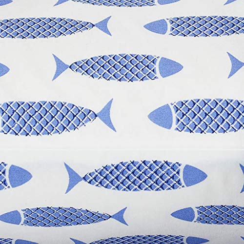 Woodblock Fish Blue
