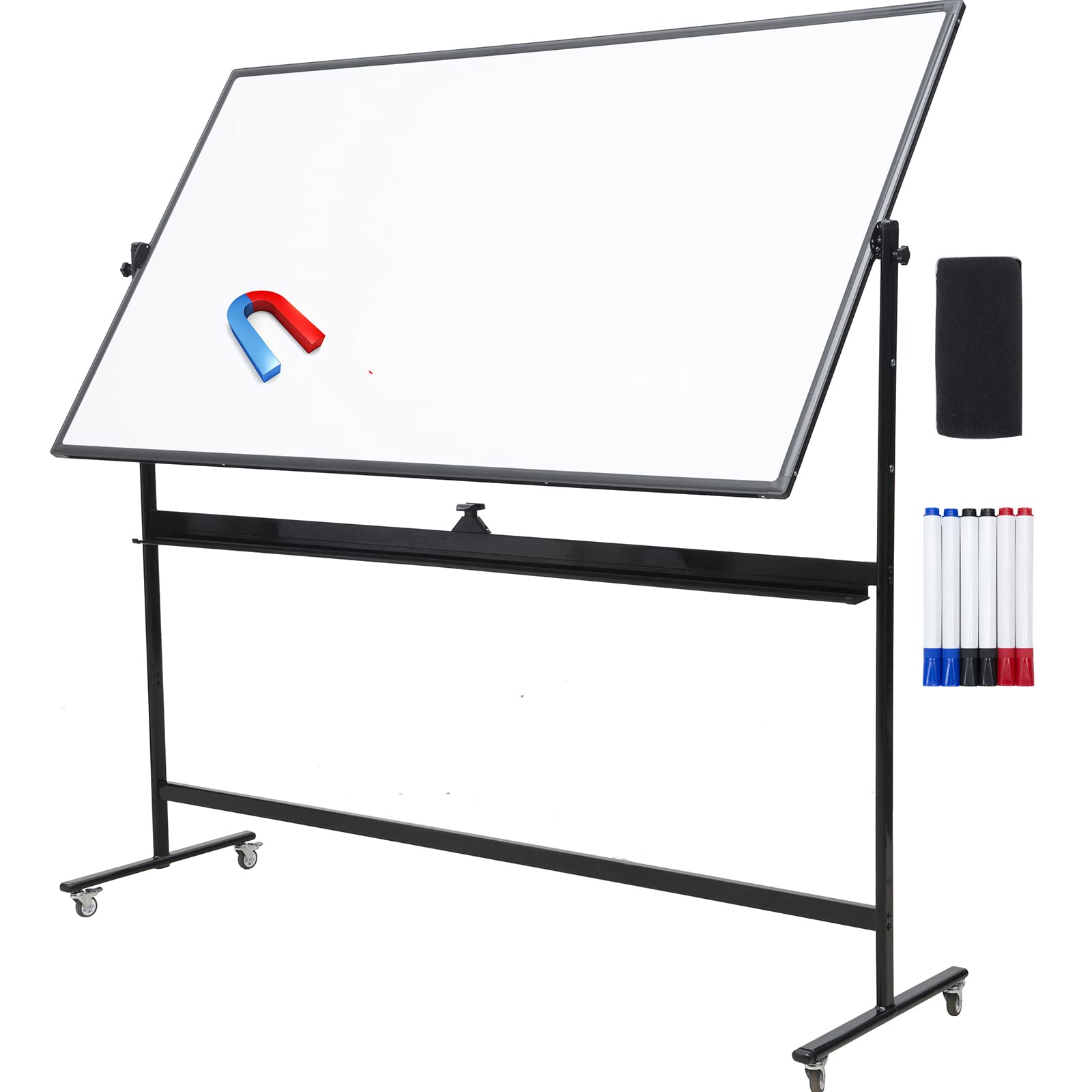 Large Magnetic Double Sided Mobile Whiteboard - 72
